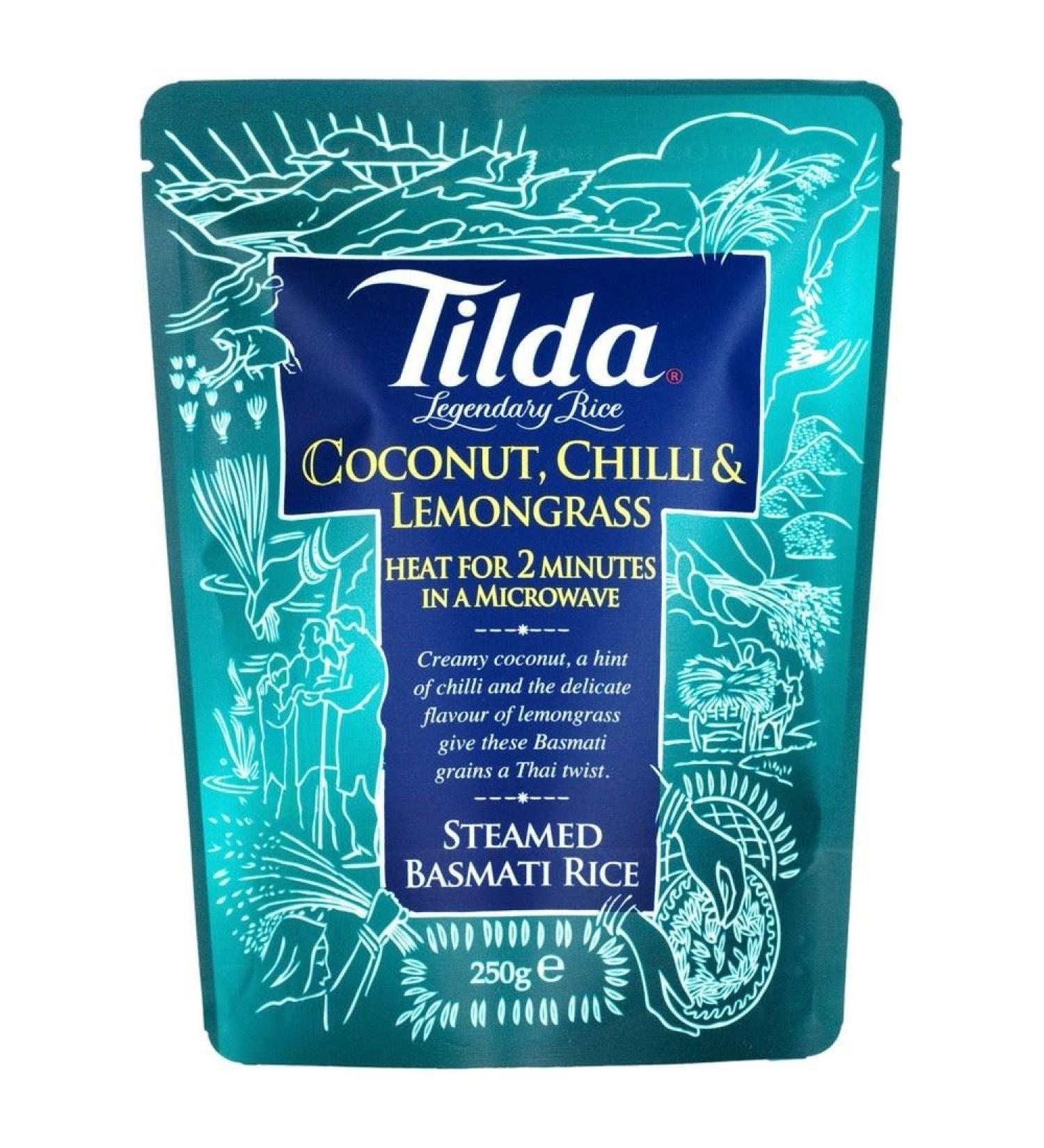 Tilda Tilda - Basmati Steam Rice - Coconut / Chilli and Lemongrass - Pack of 6 x 250 g Bags