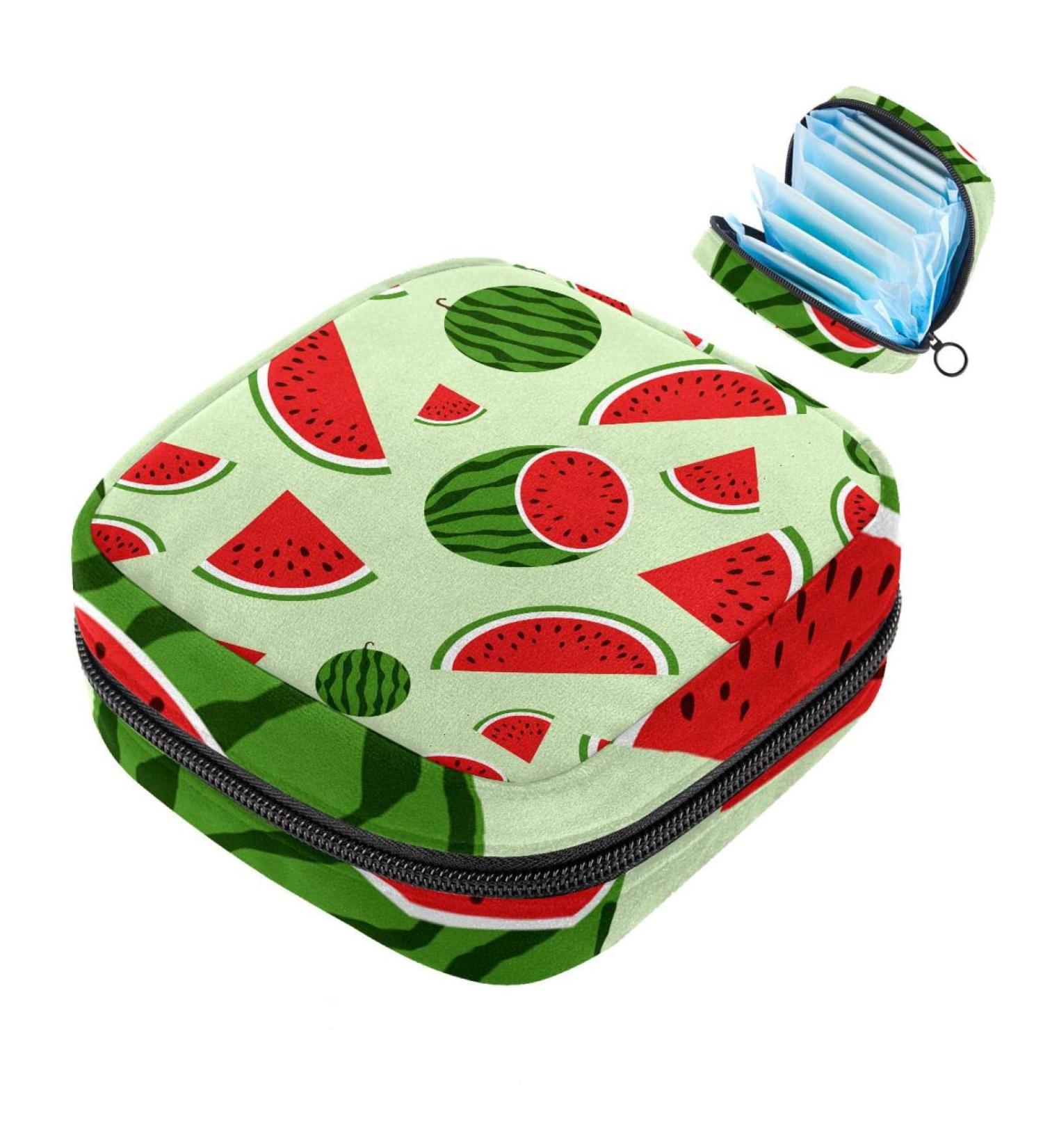 Summer Fruit Watermelon Bandage Storage Bag - Portable Menstrual Cup & Pad Pocket for Teens & Women - Buy Online on GoSupps.com