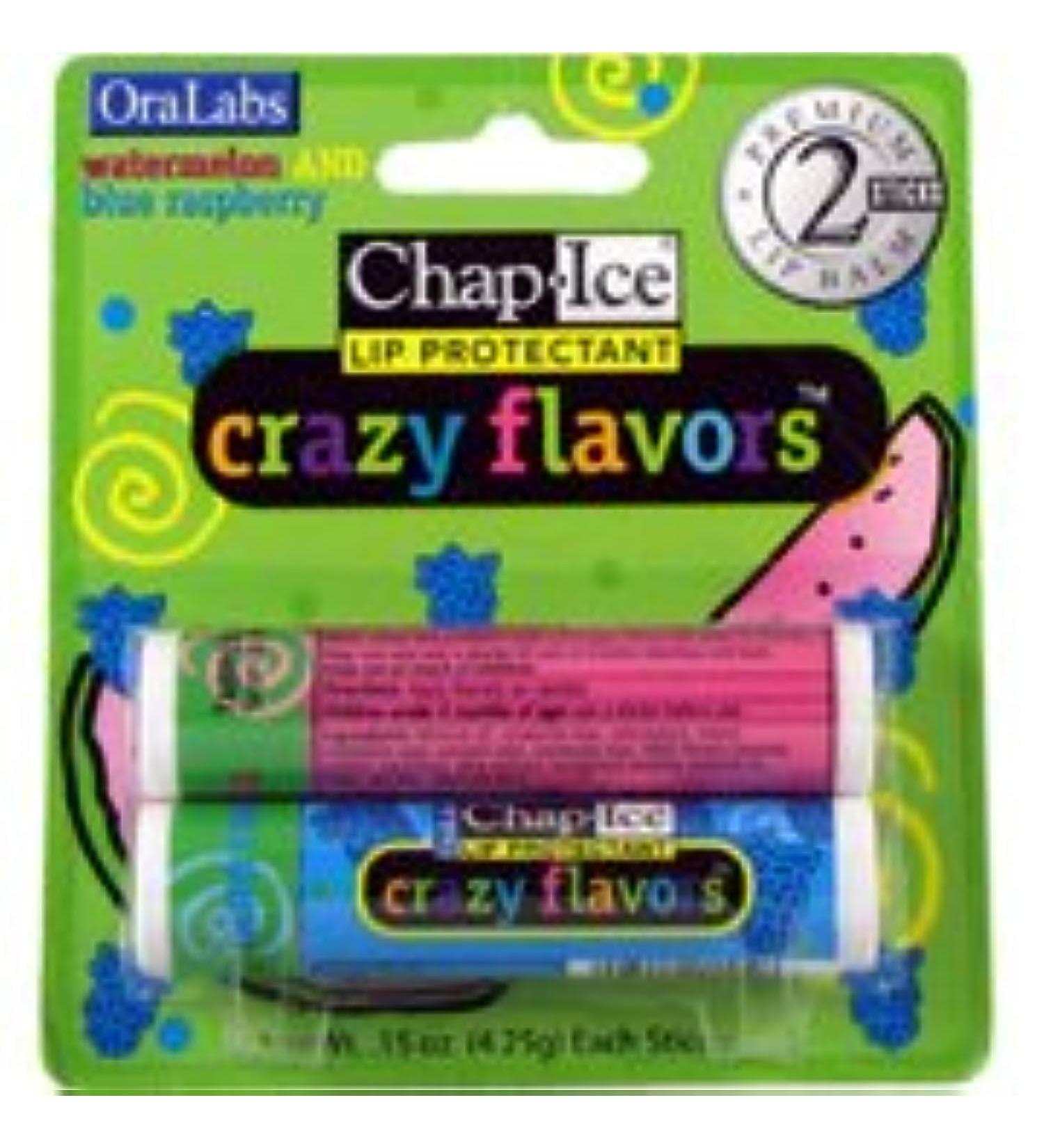 Oralabs ChapIce Crazy Flavors Lip Balm Watermelon and Blue Raspberry 2 Sticks