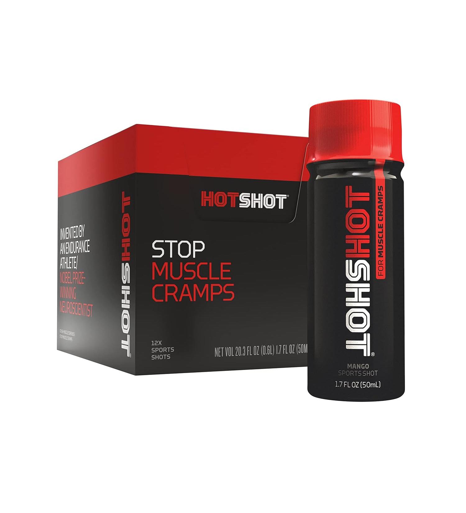HOTSHOT Muscle Cramp Relief Drink - All Natural Spicy Mango (1.7 Fl Oz Pack of 12) | NSF Certified for Sport - Buy Online on GoSupps.com