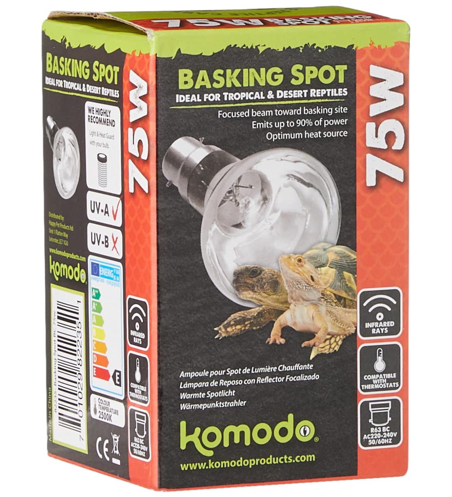 Komodo 75 Watt Basking Spot Bulb color may vary - Buy Online on GoSupps.com