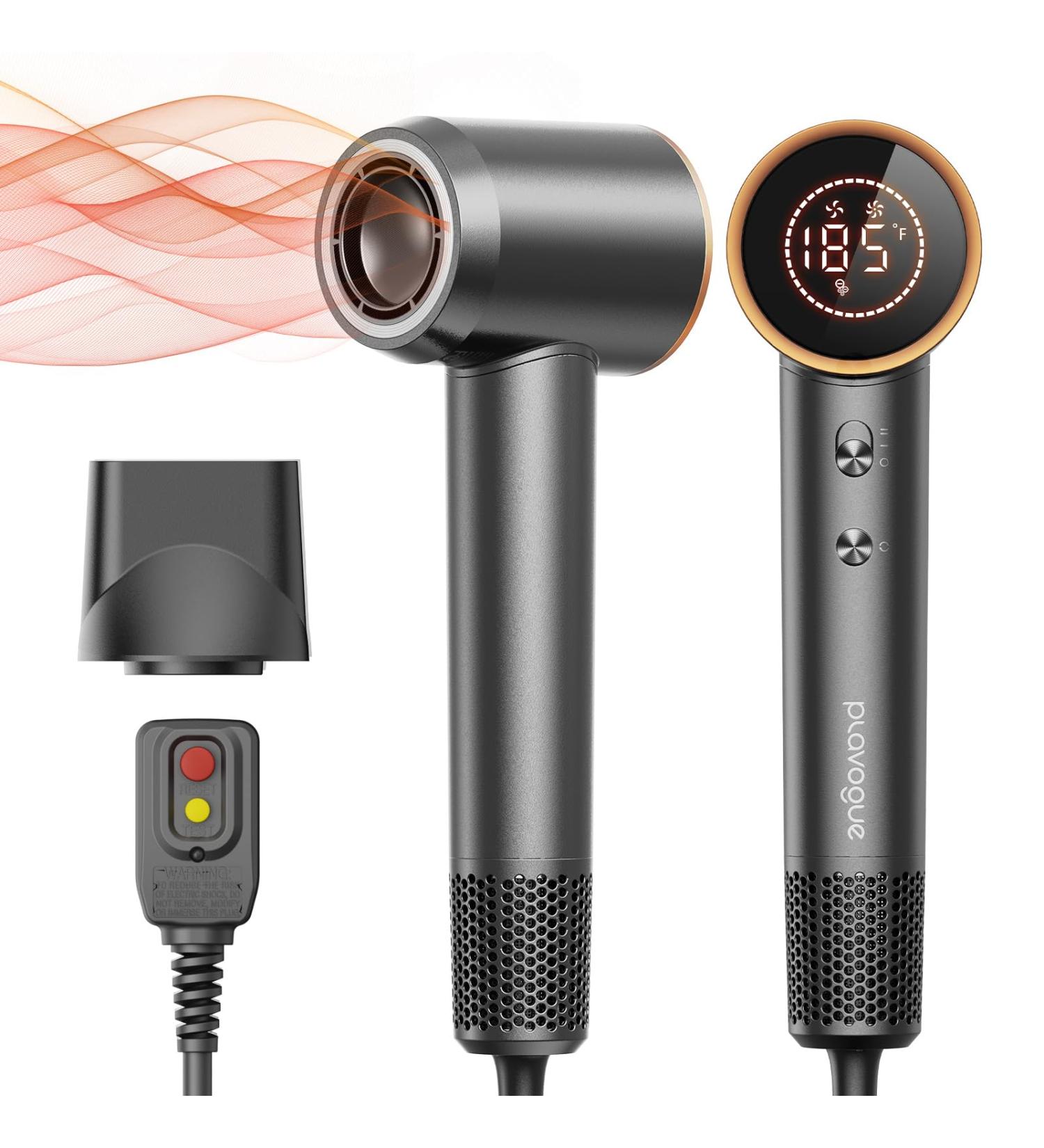 Plavogue Dual Voltage Hair Dryer - 200 Million Ionic 1500W Travel Blow Dryer with Fast Drying 4 Temps & 3 Speeds - Buy Online on GoSupps.com