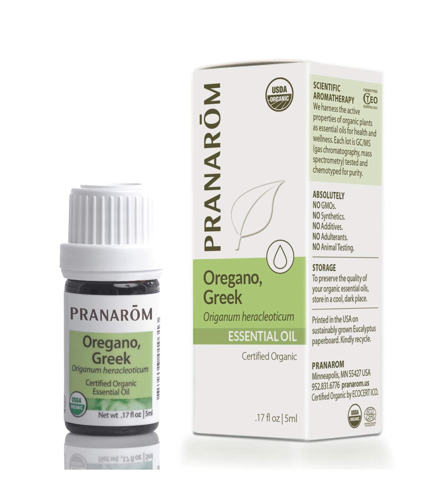 Oregano Essential Oil - 100% Pure & Natural (5ml) | Pranarom - Therapeutic Grade USDA & ECOCERT Certified Organic for Diffusing & Cleaning - Buy Online on GoSupps.com