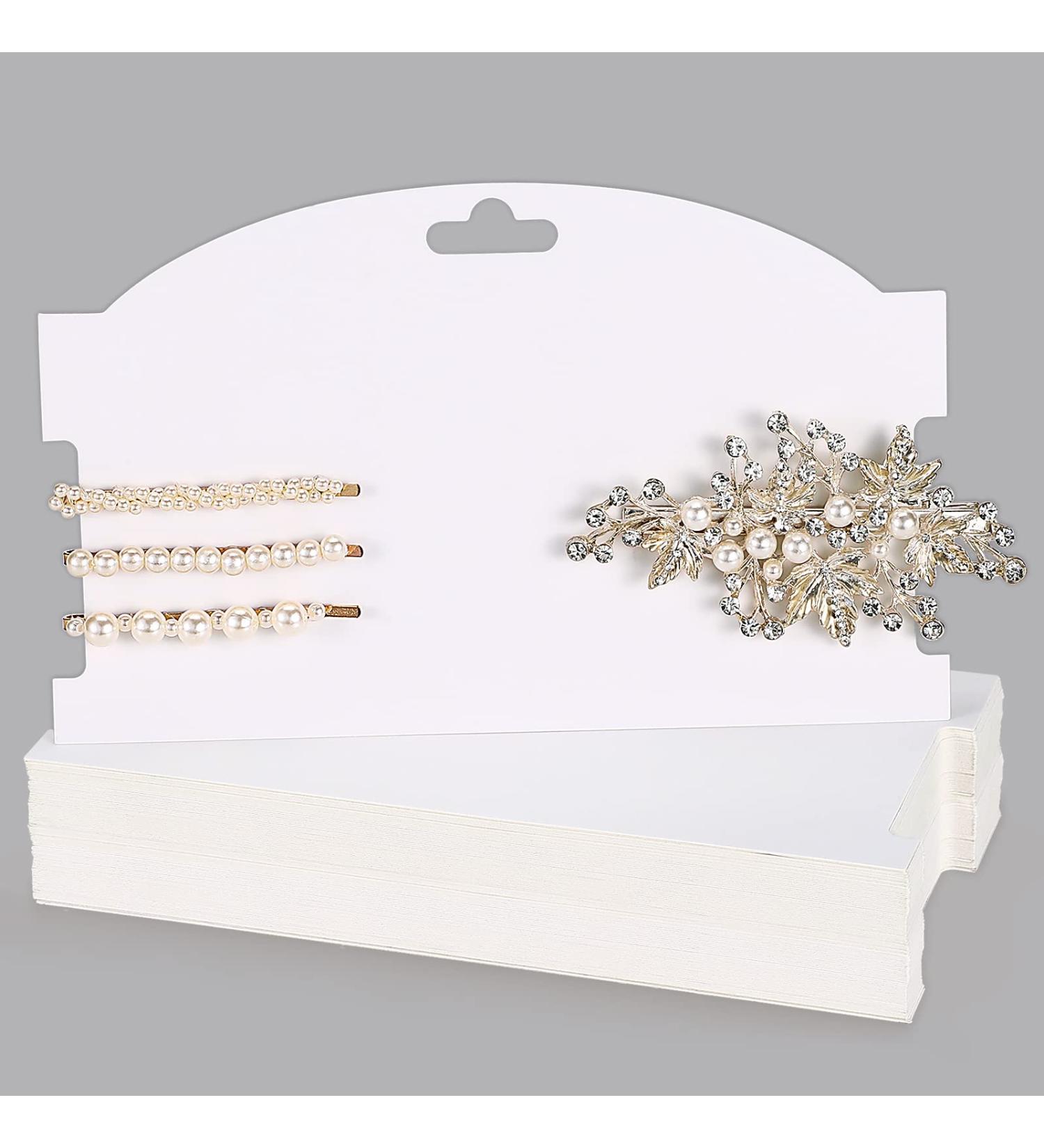 Noverlife 50PCS Hair Clip Display Cards - Hair Accessories Packaging Cards for Organizing - White Cardboard Hair Claw Holder - 7.68x4.72inch - Buy Online on GoSupps.com