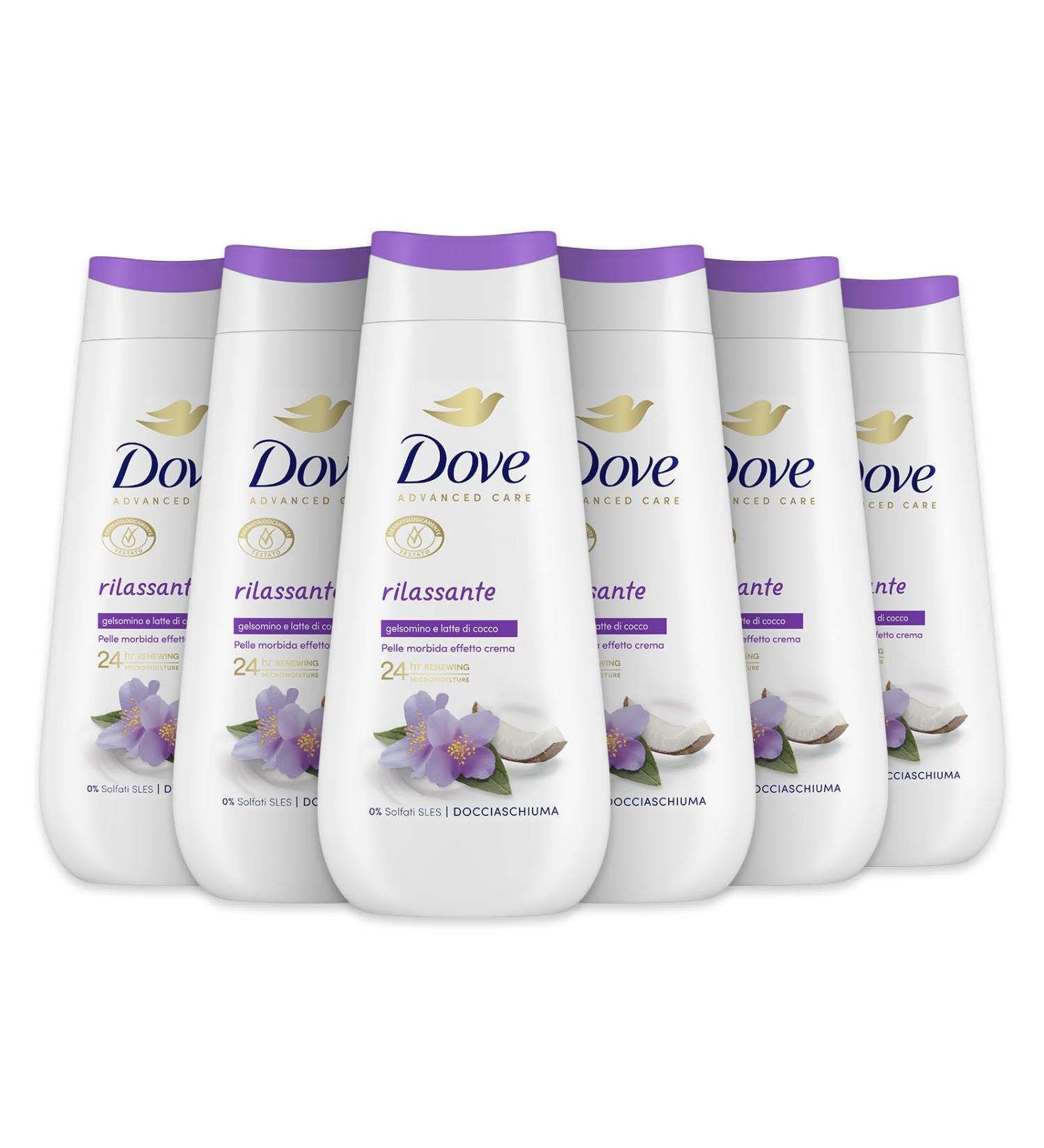  Dove Dove Relaxing Bubble Bath Hydrating Shower Bath Delicate Skin Microbiome Formula with Plant Moisturizers SLES Sulfate Free Men and Women Shower 6 Pieces 225ml - Buy Online on GoSupps.com
