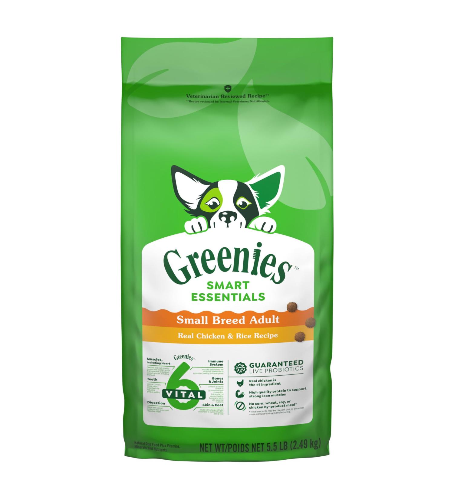 Greenies Smart Essentials Small Breed Adult Dry Dog Food Real Chicken & Rice Recipe 2.49Kg Bag - Buy Online on GoSupps.com