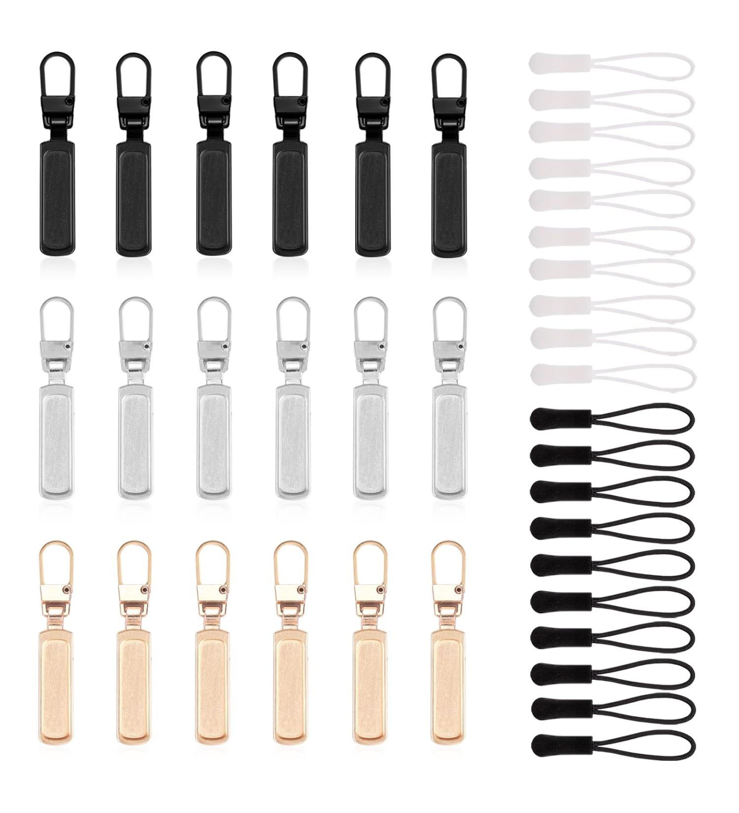 38-Piece Removable Metal Zipper Pullers | Replacement Zipper Pulls for Suitcases Backpacks Boots & Jackets - Buy Online on GoSupps.com