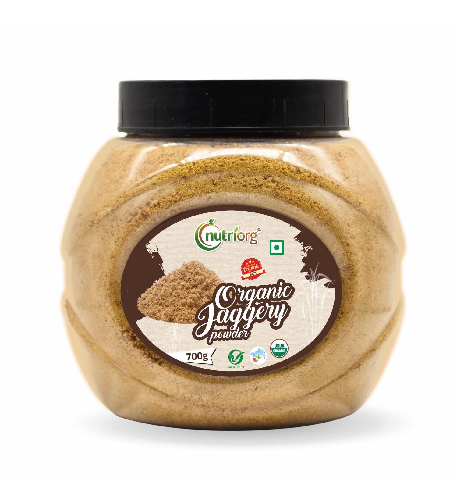 Nutriorg Organic Jaggery Powder 24.69 Oz (700 G) - Raw & Unrefined | Gluten Free, Vegan, Non GMO - Buy Online on GoSupps.com