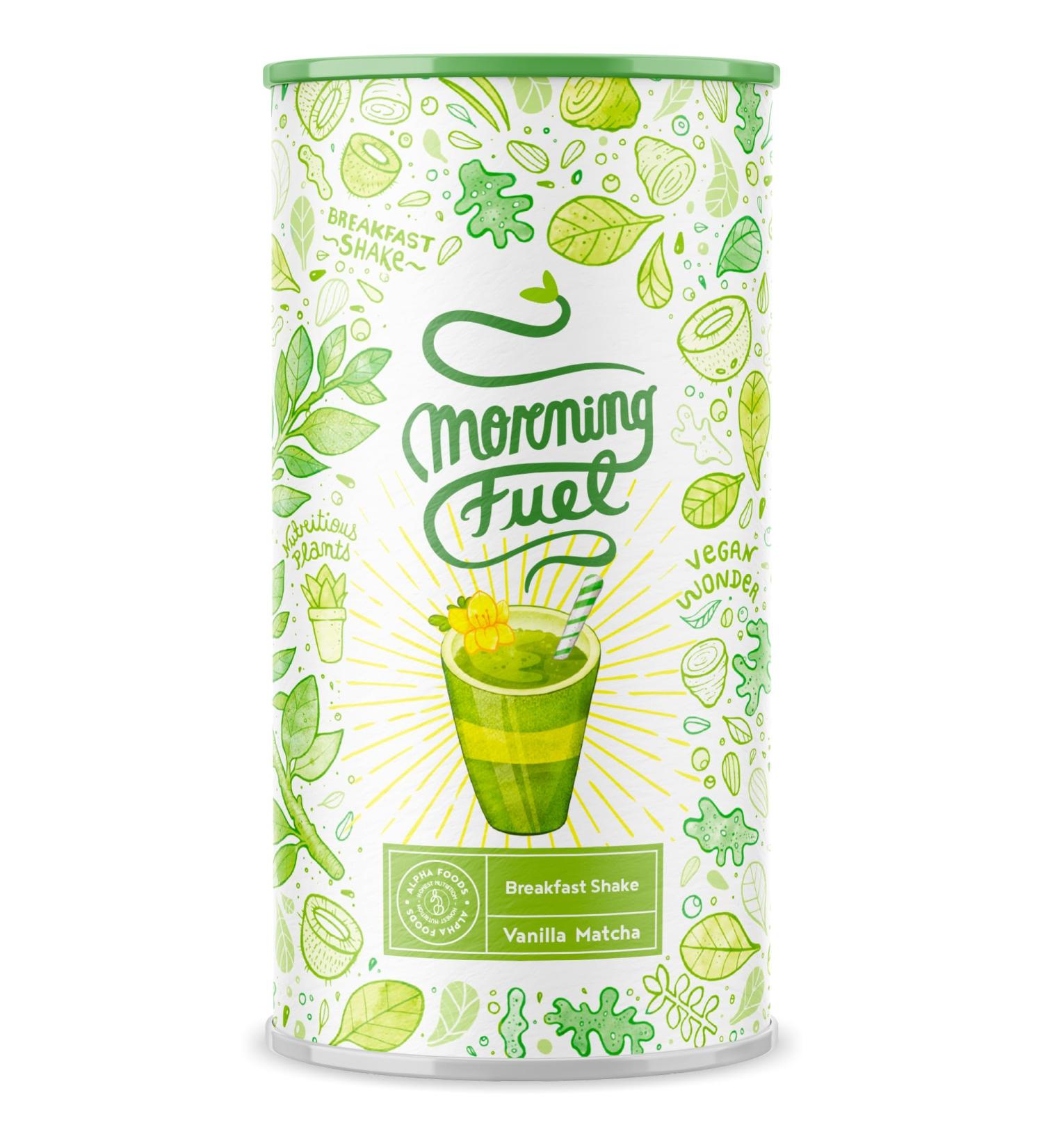 Morning Fuel Vanilla Matcha Shake - Nutrient-Rich Protein Powder with Sprouted Seeds Quinoa & Almonds for Healthy Breakfast | 600g - Buy Online on GoSupps.com