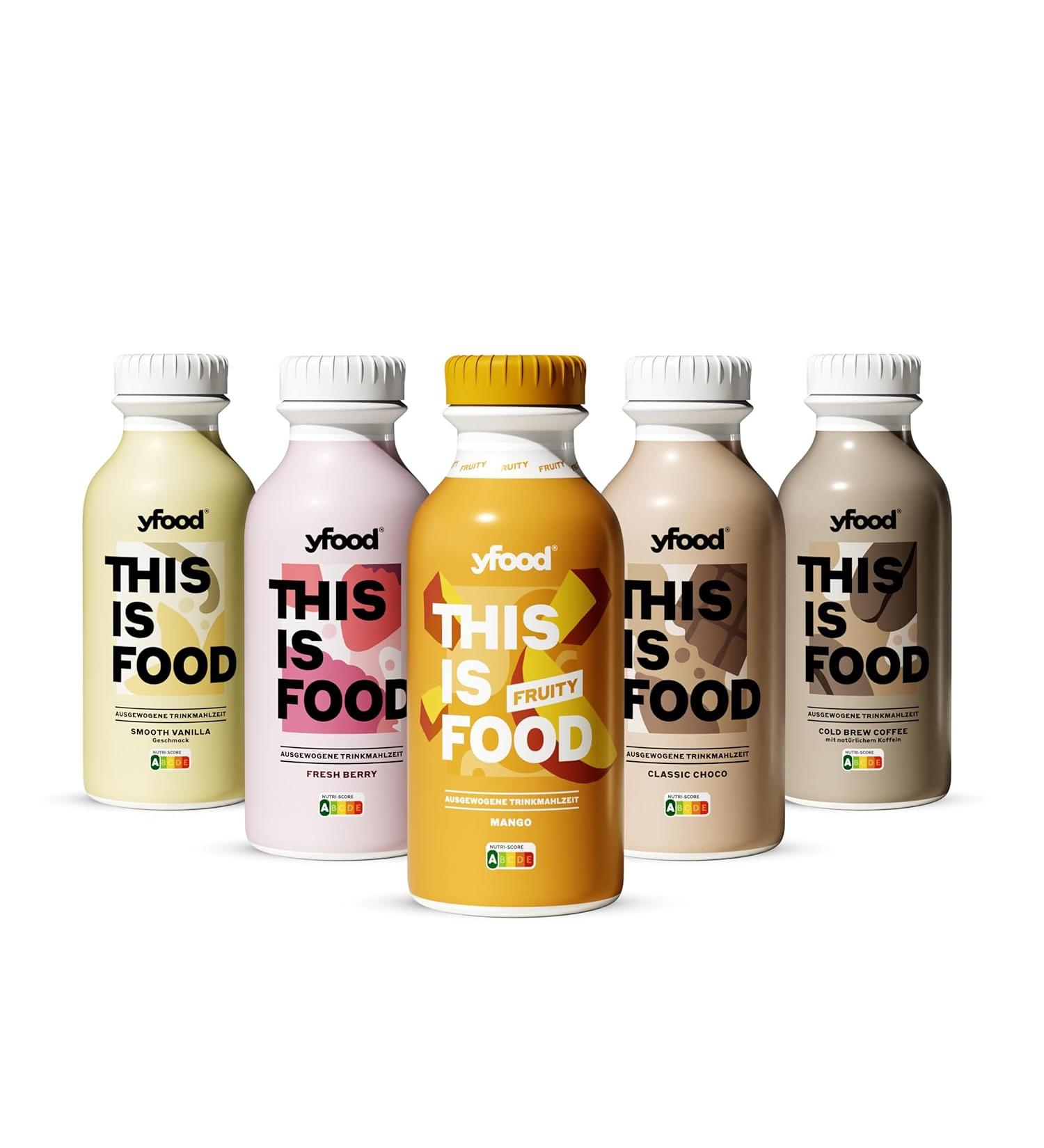 YFOOD Drinking Meal: On-the-Go Nutrition with 33g Protein & 26 Vitamins - 5x500ml Pack - Buy Online on GoSupps.com