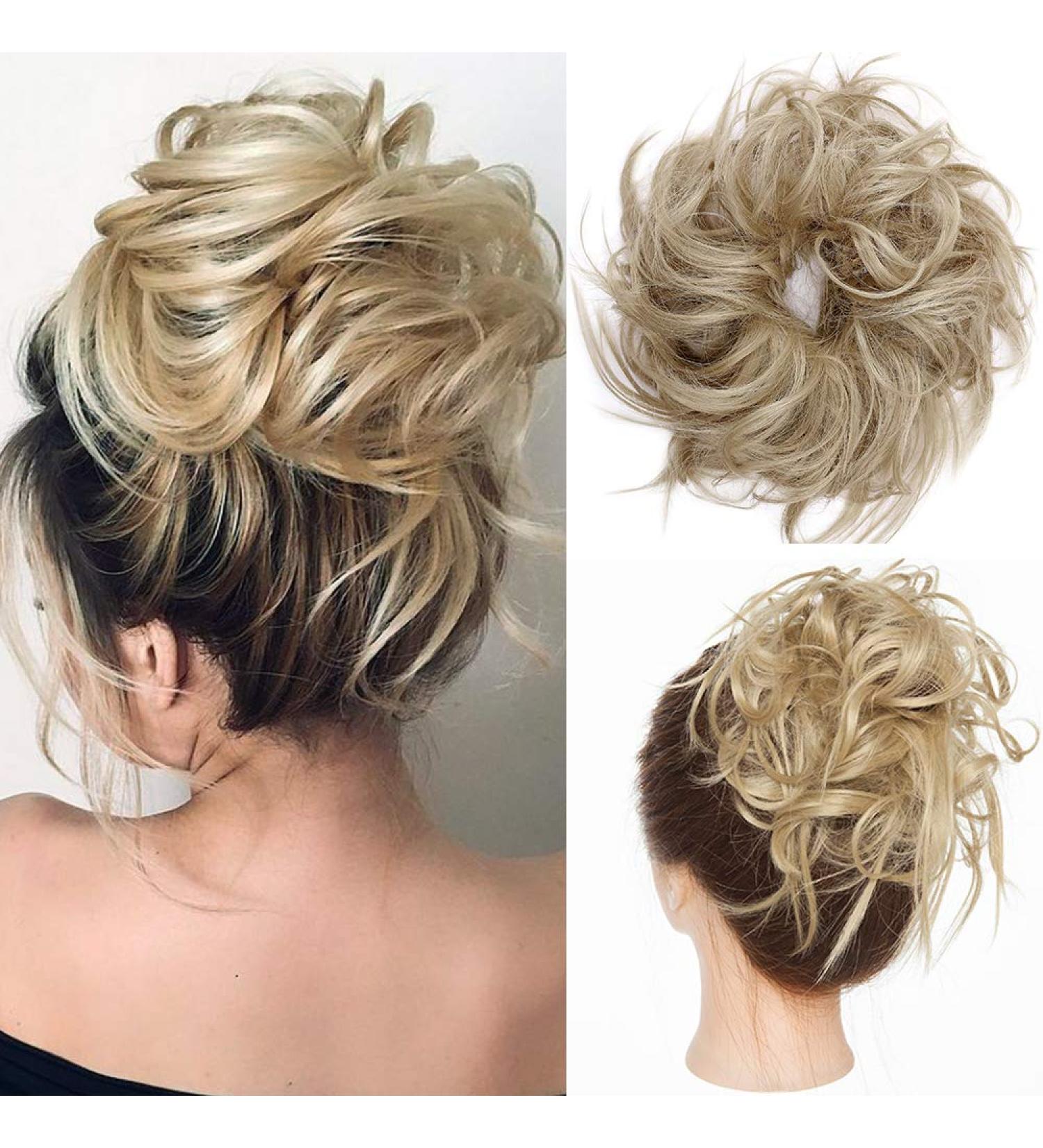 Hairro Fluffy Tousled Updo Messy Bun Hairpiece for Women - Synthetic Wavy Chignon Hair Piece Scrunchie - Easy Instant Ponytail Up-do Extension - 45g - Buy Online on GoSupps.com