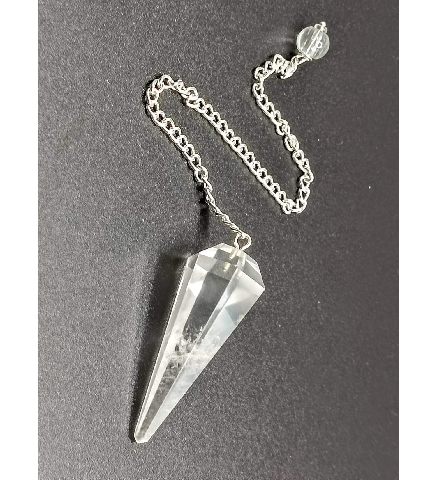 Clear Quartz Dowsing Pendulum - Handcrafted Healing Crystal for Witchcraft & Divination - Buy Online on GoSupps.com