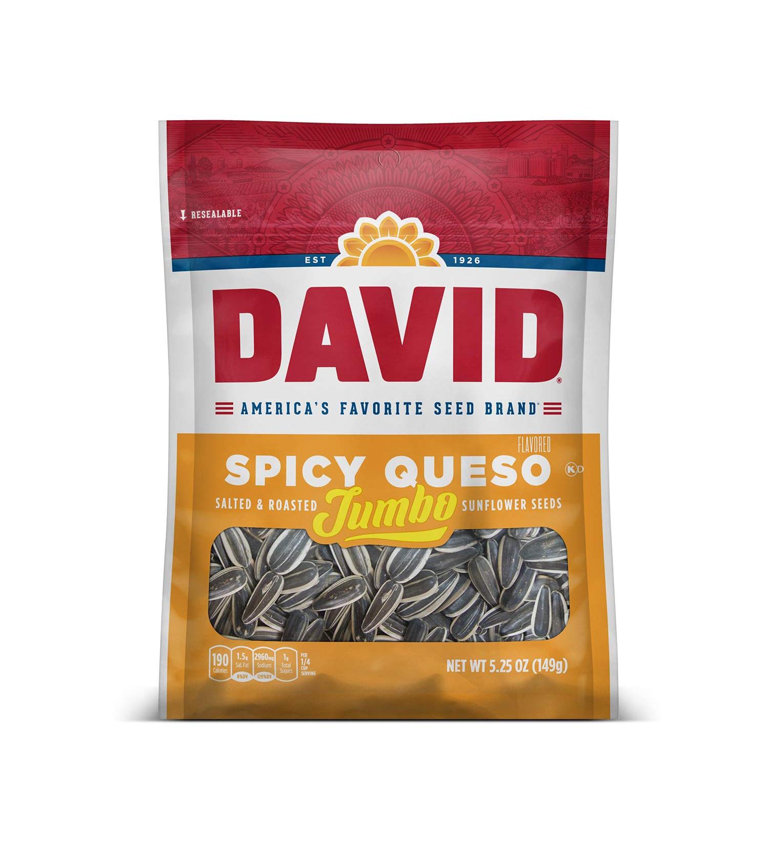 DAVID Seeds Jumbo Sunflower Javier Baez Spicy Queso Limited Edition 5.25 oz - Pack of 1 - Buy Online on GoSupps.com