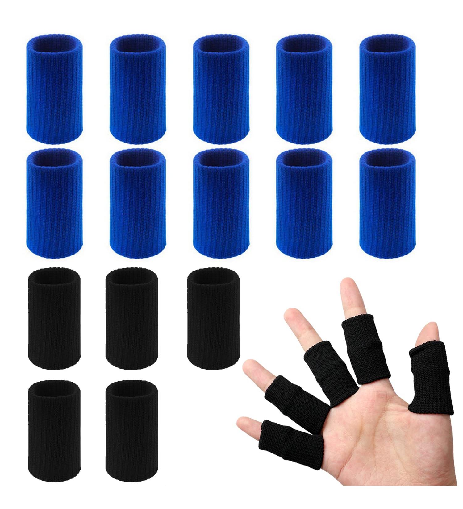 20 PCS Blue Black Finger Sleeves Protectors for Pain Relief - Elastic Thumb Sleeves for Arthritis & Trigger Finger Support - Buy Online on GoSupps.com