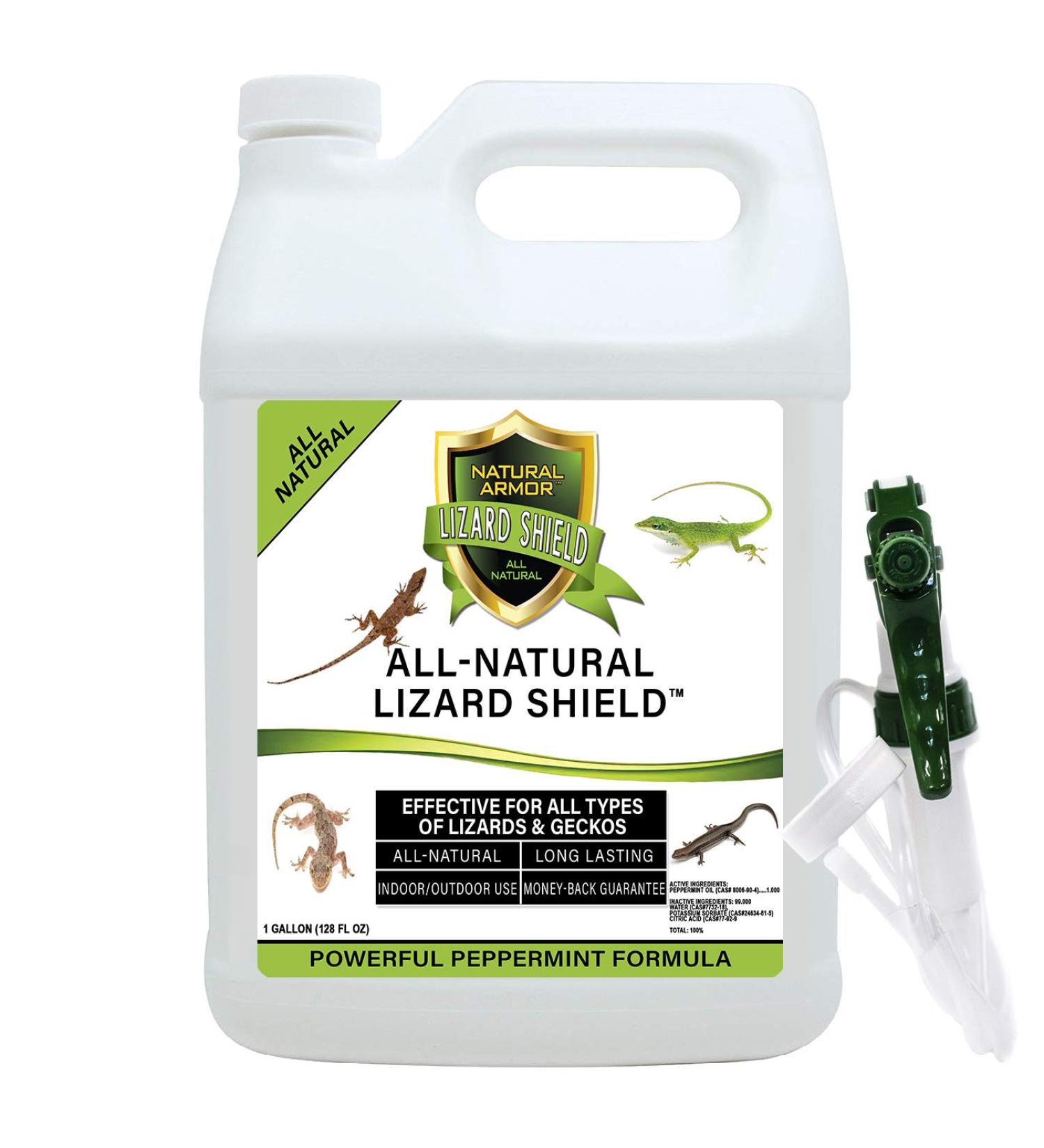 Natural Armor Lizard & Gecko Repellent Spray - 128 fl oz Gallon Ready to Use - Powerful Peppermint Formula Repels All Lizards & Geckos - Works Better Than Ultrasonic Devices - 1 Pack - Buy Online on GoSupps.com