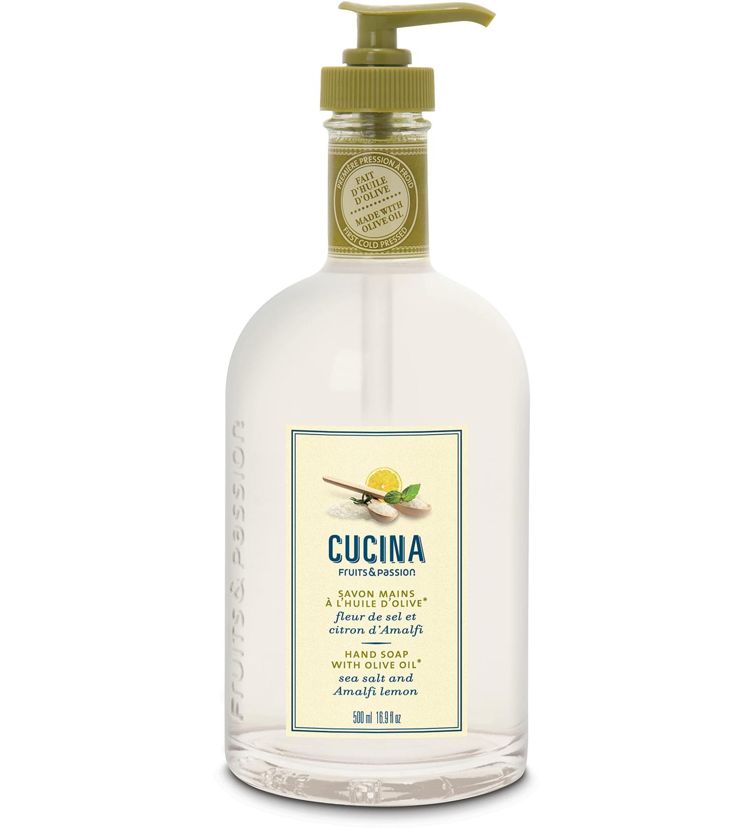 Fruits & Passion Cucina Sea Salt & Amalfi Lemon Luxury Hand Soap with Olive Oil - 16.9 fl oz - Buy Online on GoSupps.com