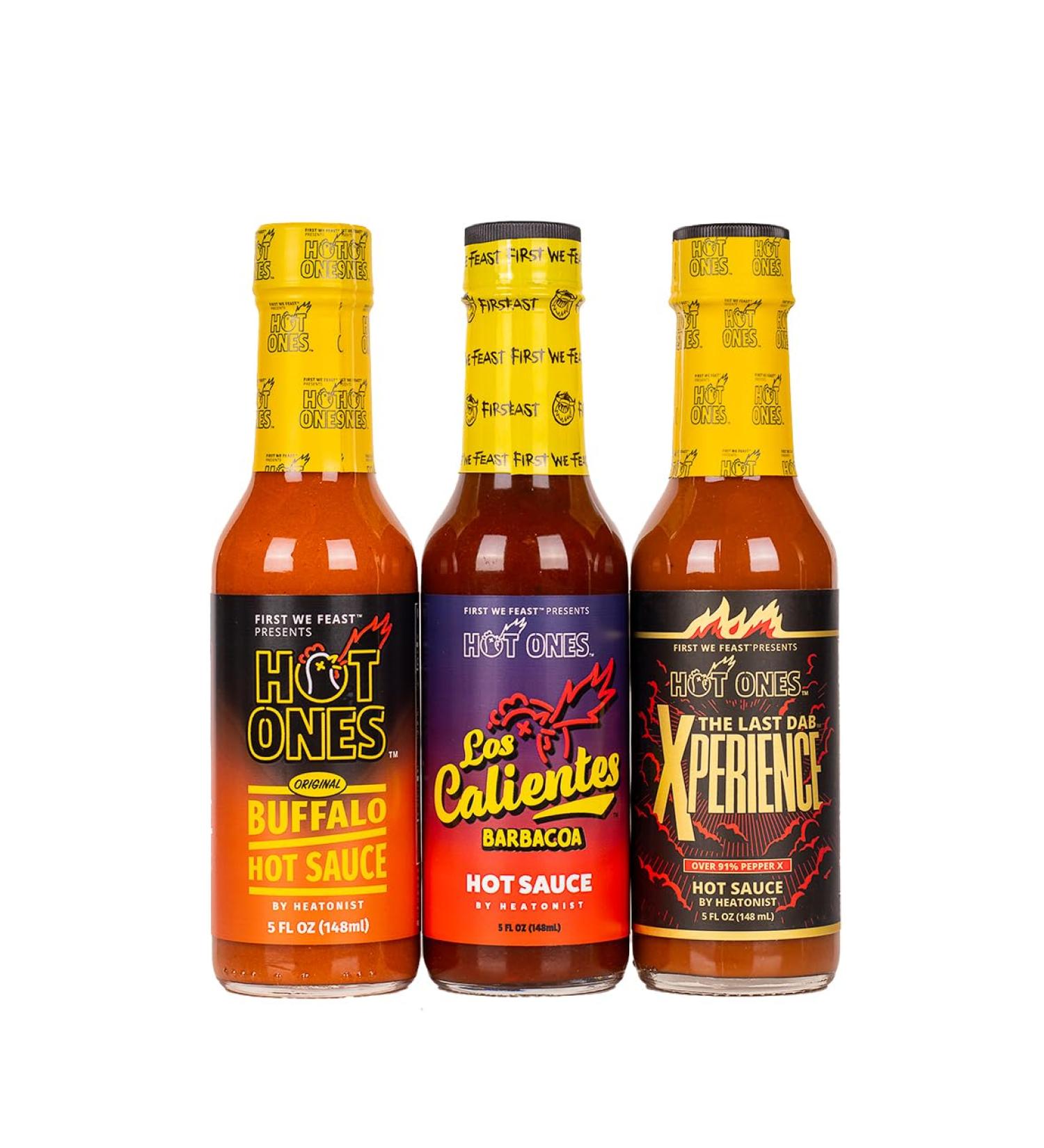 Hot Ones Season 22 Variety Pack - Mild to Fiery Hot Sauces in 5oz Bottles (3-Pack) - Buy Online on GoSupps.com