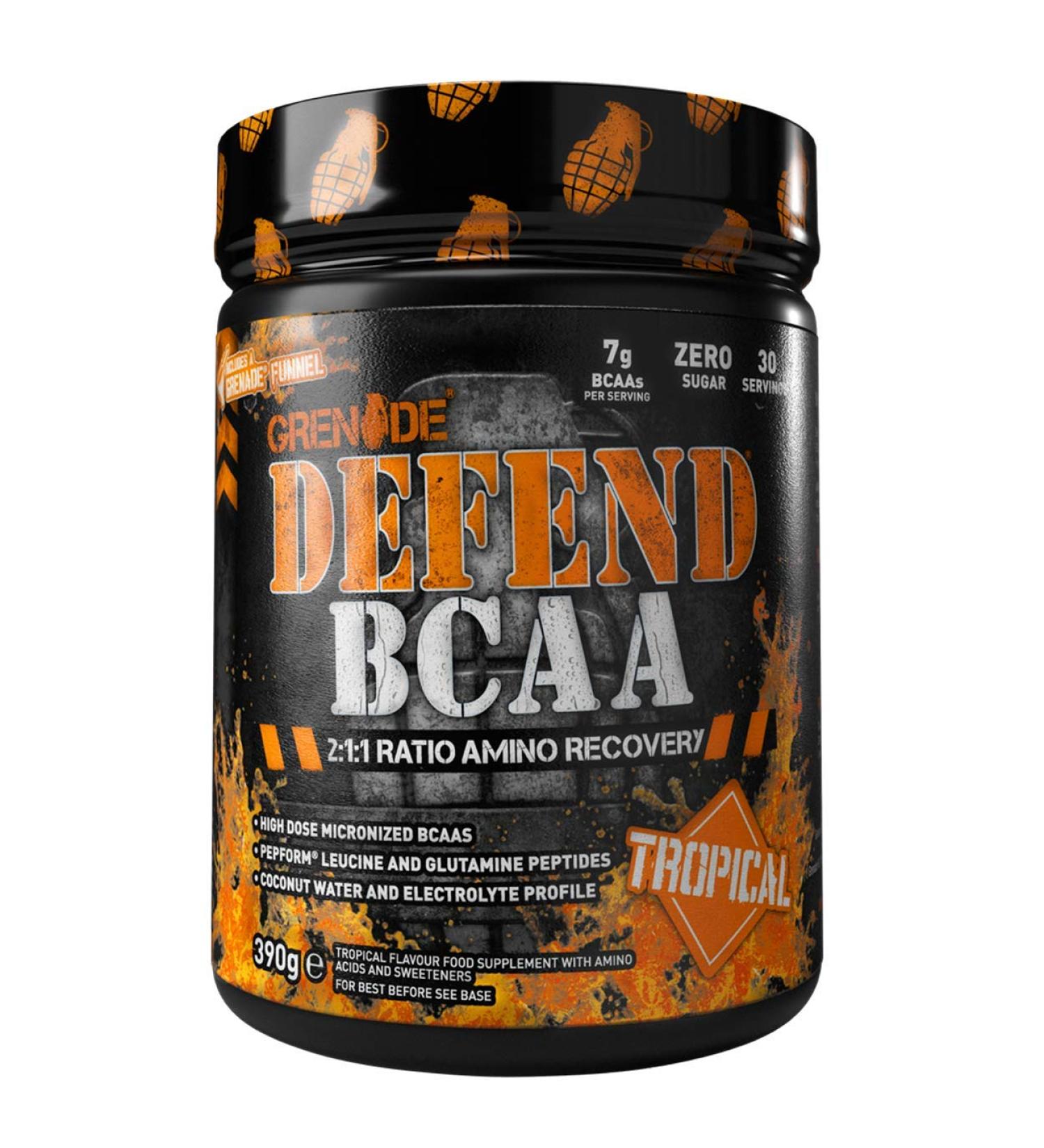 Grenade Defend BCAA Powder Tropical 390g - 7g BCAA per Serving | 30 Servings - Buy Online on GoSupps.com