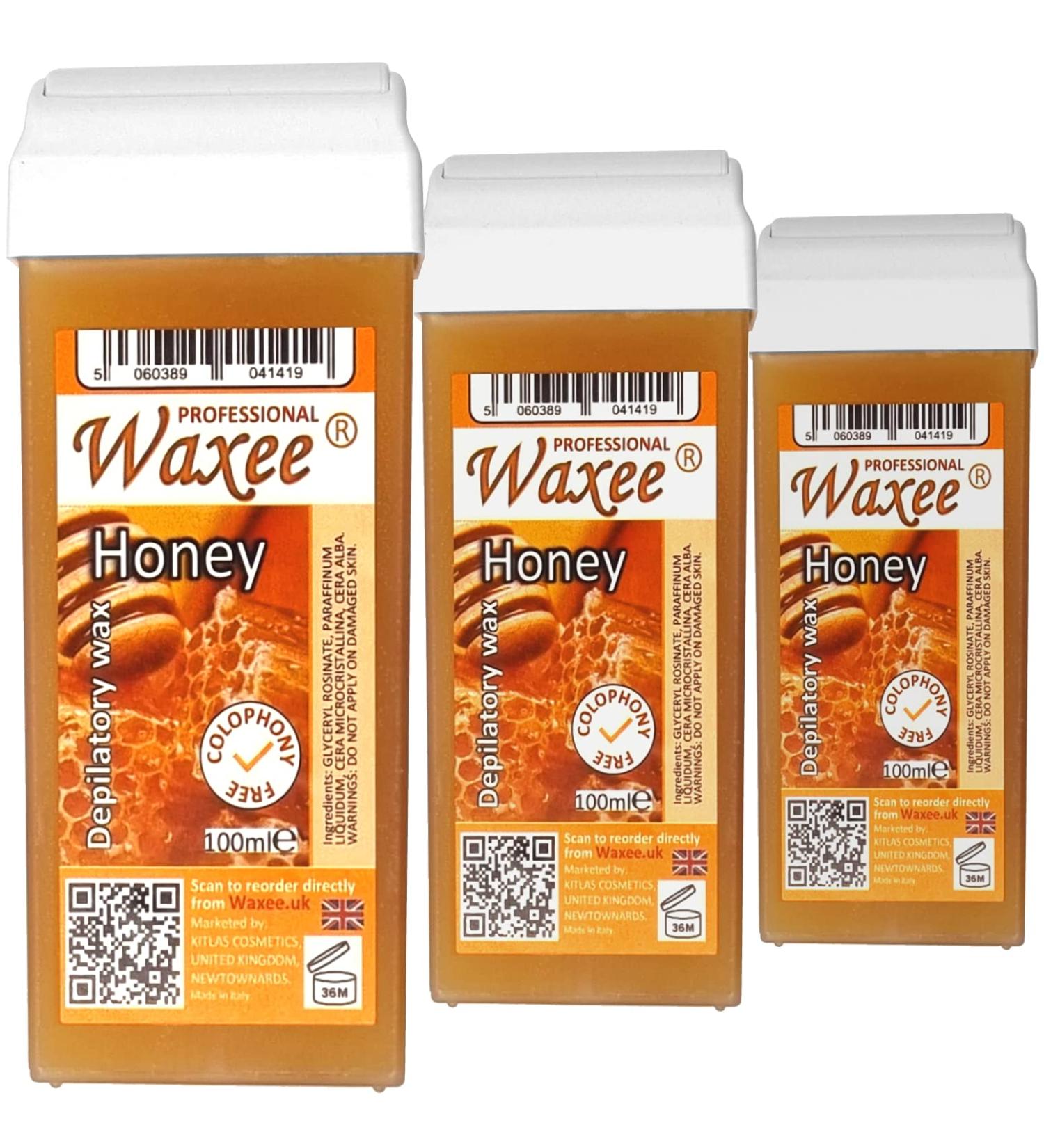 Roll on wax cartridge 100ml roller Natural HONEY- WAXEE (3 x 100ml roll-on wax cartridge)