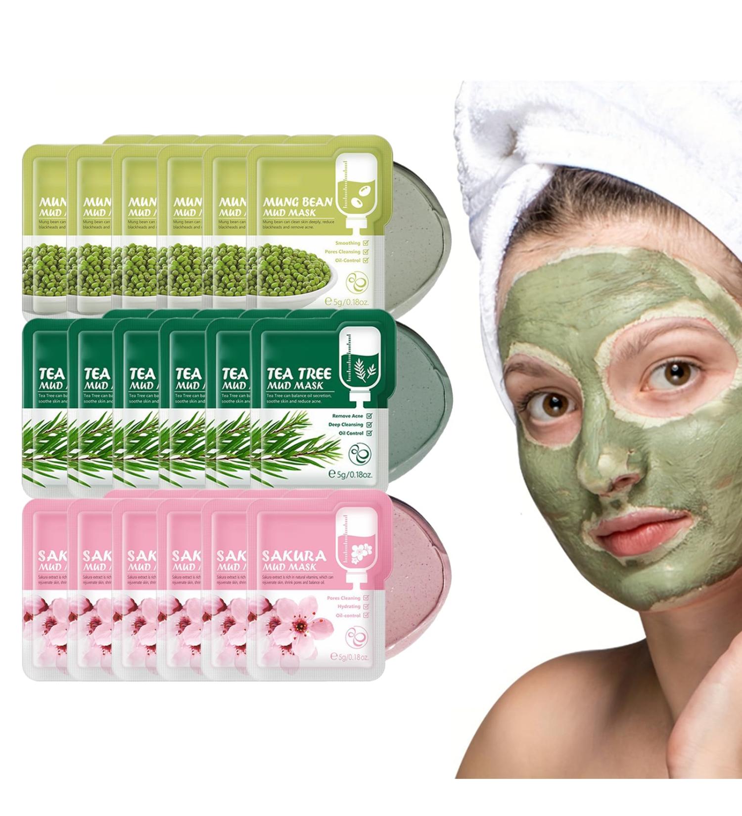 Clay Face Mask Set - Deep Pore Cleansing Clay Mask - Sakura Tea Tree Gift Sets for Teenage Girls - Face Masks Skincare Long Lasting Hydration - Face Masks Beauty for Acne Treatment & Control Oil - Buy Online on GoSupps.com