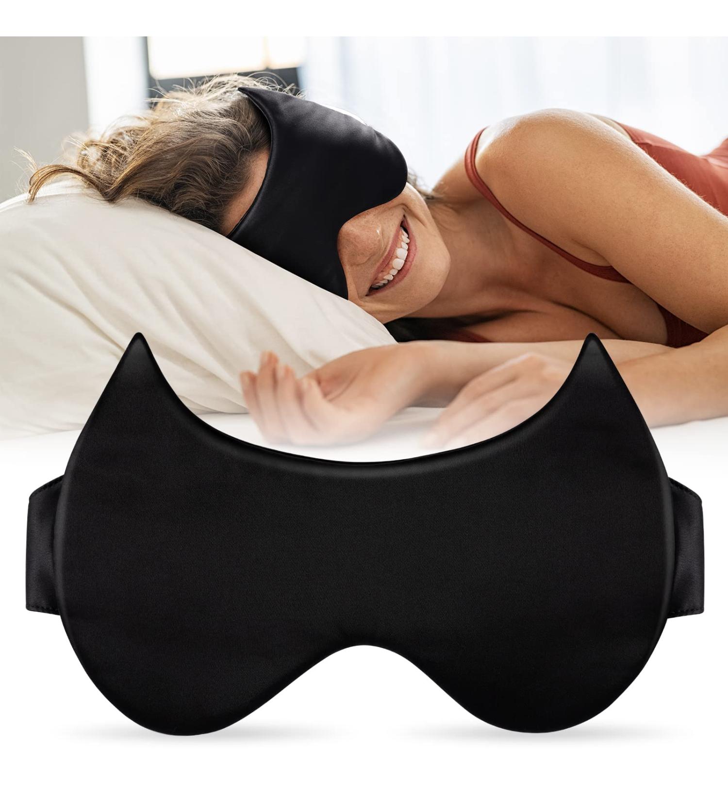 100% Blackout Silk Sleep Mask for Women and Men - Pure Mulberry Silk Eye Mask - Buy Online on GoSupps.com