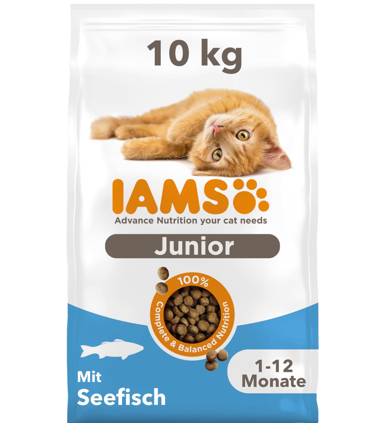 IAMS Junior Dry Cat Food with Fish - 10 kg for Kittens (1-12 Months) | Premium Nutrition for Healthy Growth - Buy Online on GoSupps.com