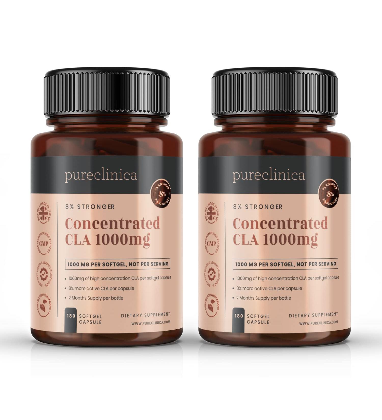 PureClinica 1000mg CLA - 4 Months Supply 84% Conjugated Linoleic Acid for Effective Fat Loss - Buy Online on GoSupps.com