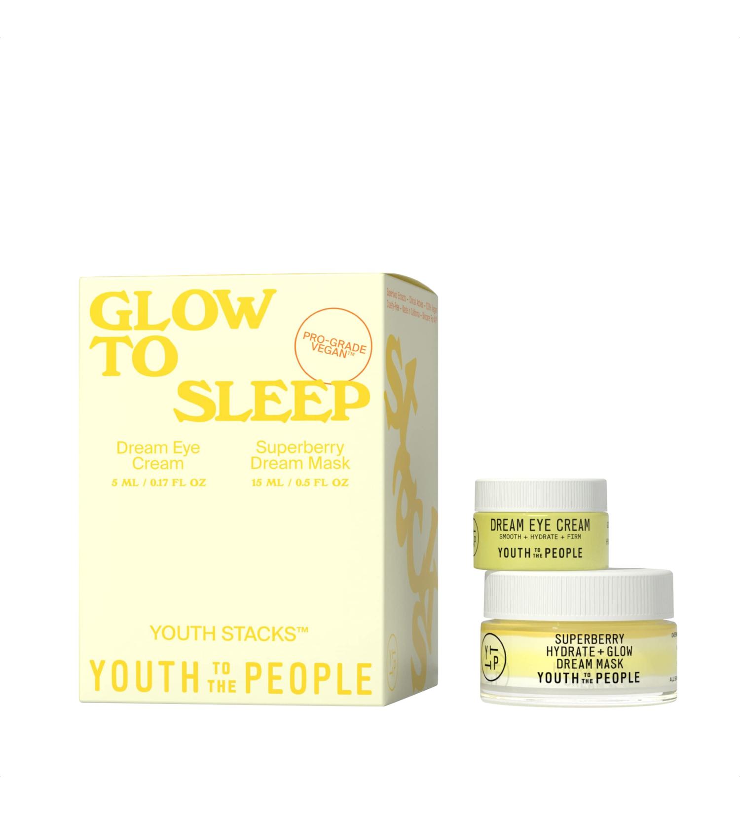 Youth To The People Youth Stacks Glow to Sleep - Hydrate + Glow Dream Mask & Eye Cream Set | Vegan Skincare Kit for Smooth, Moisturized, and Even-Toned Skin - Buy Online on GoSupps.com