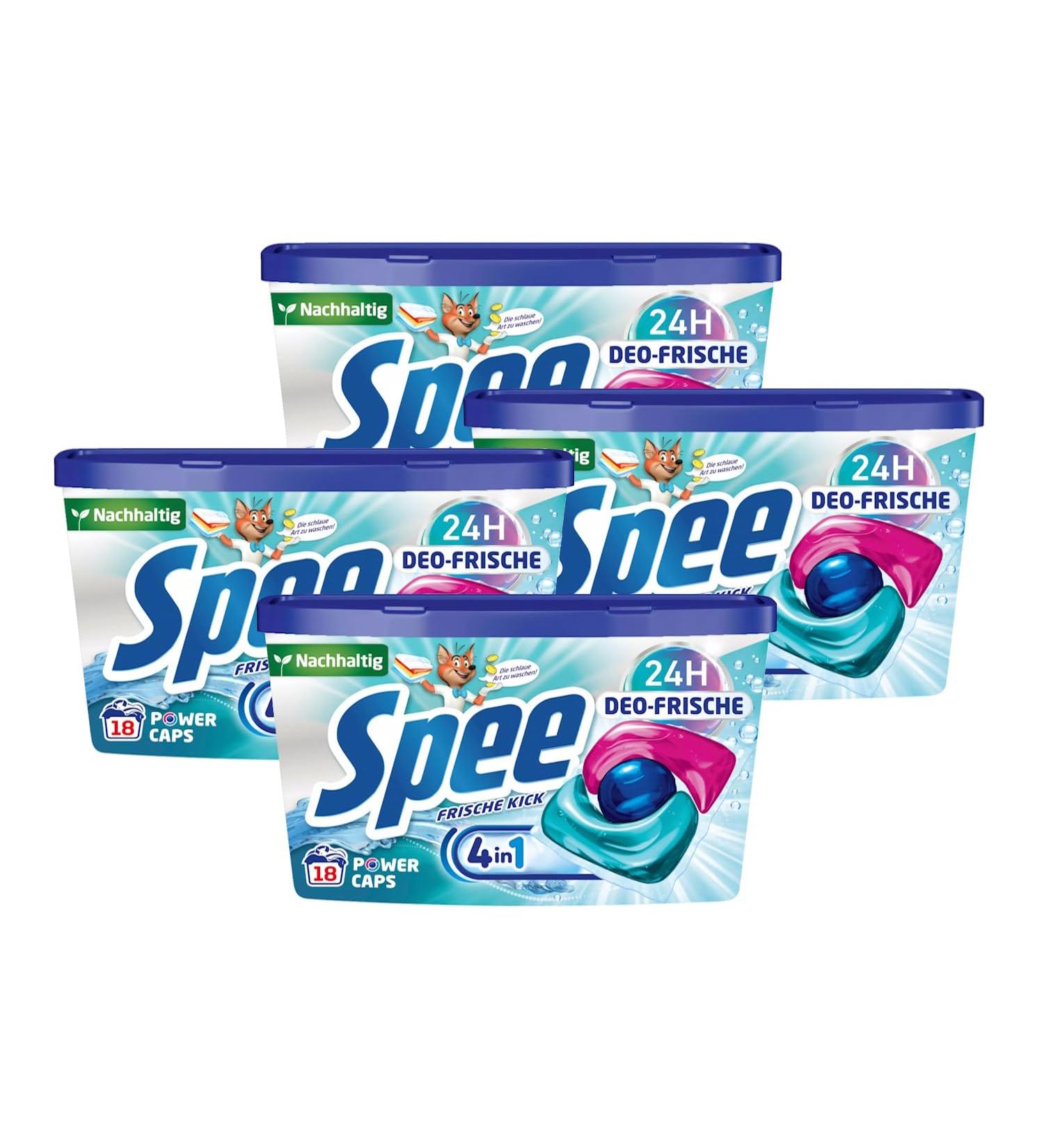 Spee Power Caps Deo-Fresh 4-Pack (72 Washpages) - Long-Lasting Deodorant Freshness for All Temperatures - International Shipping Available - Buy Online on GoSupps.com