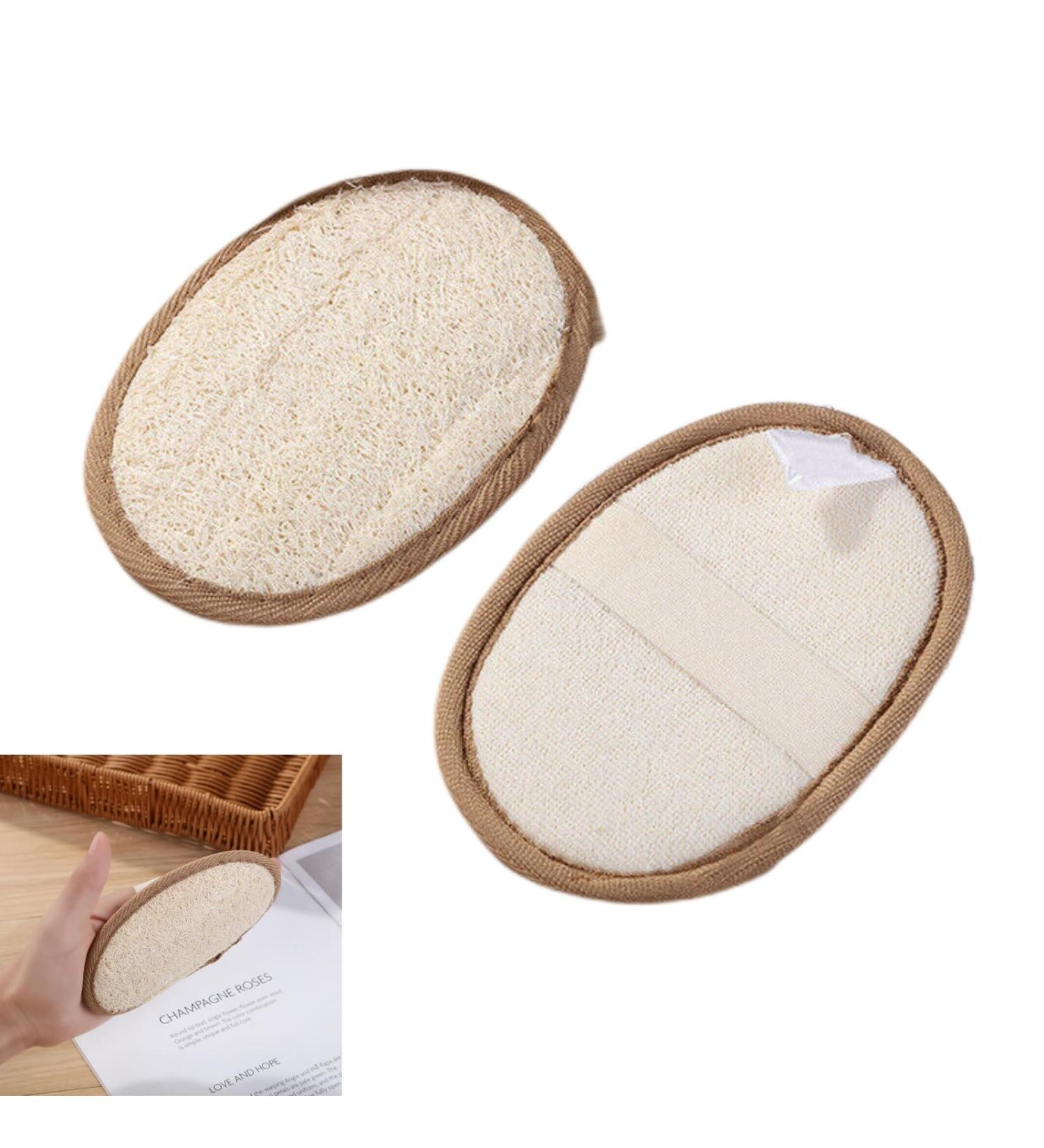 Natural Egyptian Shower Loofah Sponge | 2PCS Exfoliating Body Scrubber Pad for Men & Women | Healthy Bath Massage Brush Loofah - Buy Online on GoSupps.com