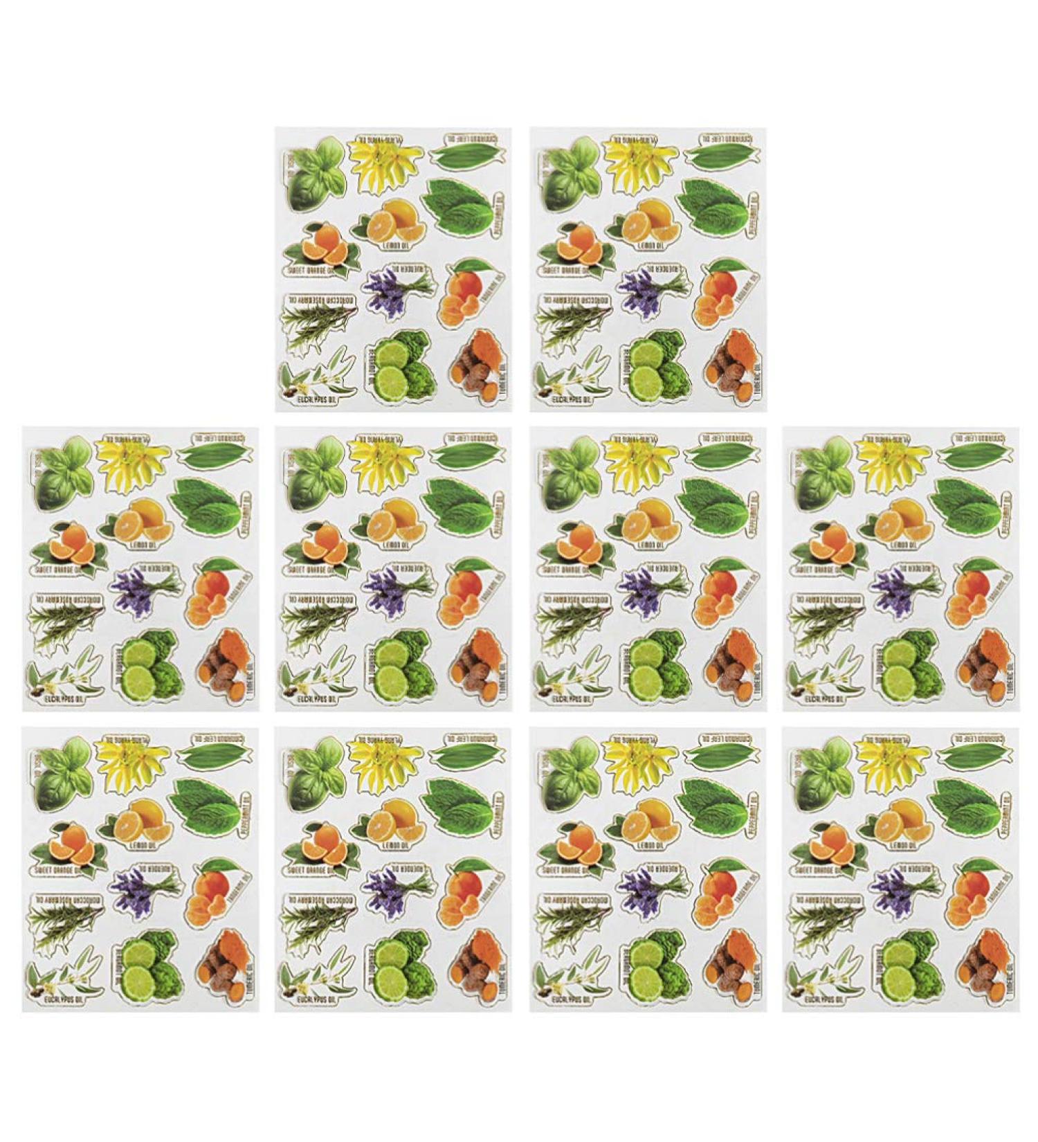 10 Sheets Essential Oil Bottle Stickers Vinyl Essential Oil Labels Oil Bottle Paper Stickers Adhesive Labels Adhesive Stickers Labels Pvc Water Proof Fruits and Vegetables - Buy Online on GoSupps.com