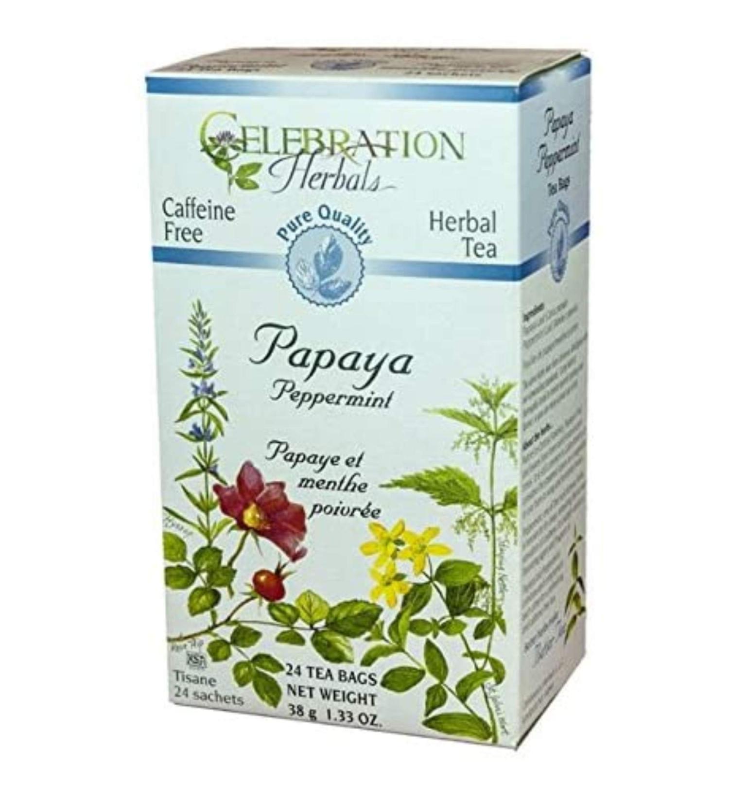CELEBRATION HERBALS Papaya Peppermint Tea Organic 24 Bag 0.02 Pound