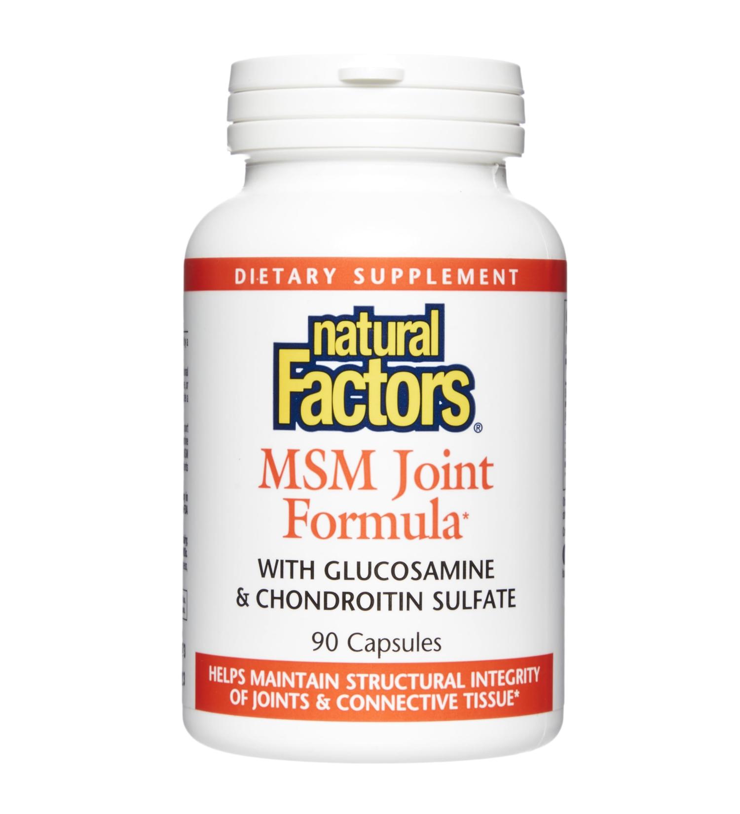 Natural Factors Joint MSM Formula Supports Healthy Joint Muscle and Cartilage with Glucosamine and Chondroitin Sulfate 90 capsules (90 servings) 90 count (Pack of 1) - Buy Online on GoSupps.com