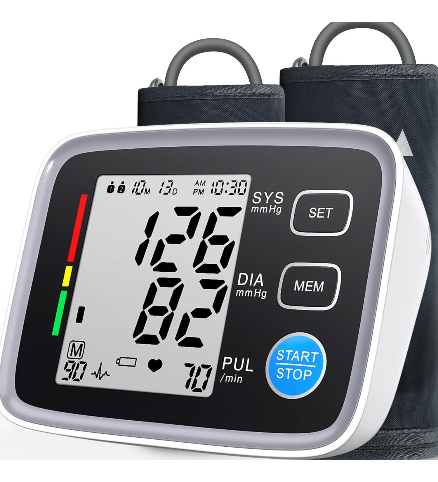 Upper Arm Blood Pressure Monitor - Automatic Digital BP Machine with 2 Cuff Sizes for Home Use | 180 Memories USB & Batteries Included - Buy Online on GoSupps.com