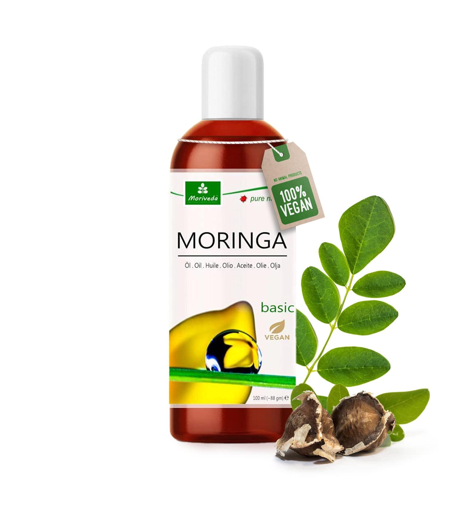 Buy Moringa Oil 100ml - Cold Pressed Organic Skin & Hair Care | Anti-Aging & Wound Treatment - Moriveda - Buy Online on GoSupps.com