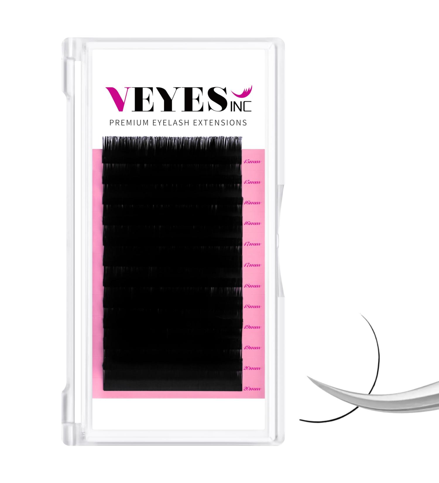 VEYES Classic Individual Lash Extensions 0.03-0.20 C/CC/D Curl 8-20mm Mixed & Single Length Volume Eyelashes Tray Matte Black Professional Supplies for Lash Techs (0.05 D 15-20mm) - Buy Online on GoSupps.com