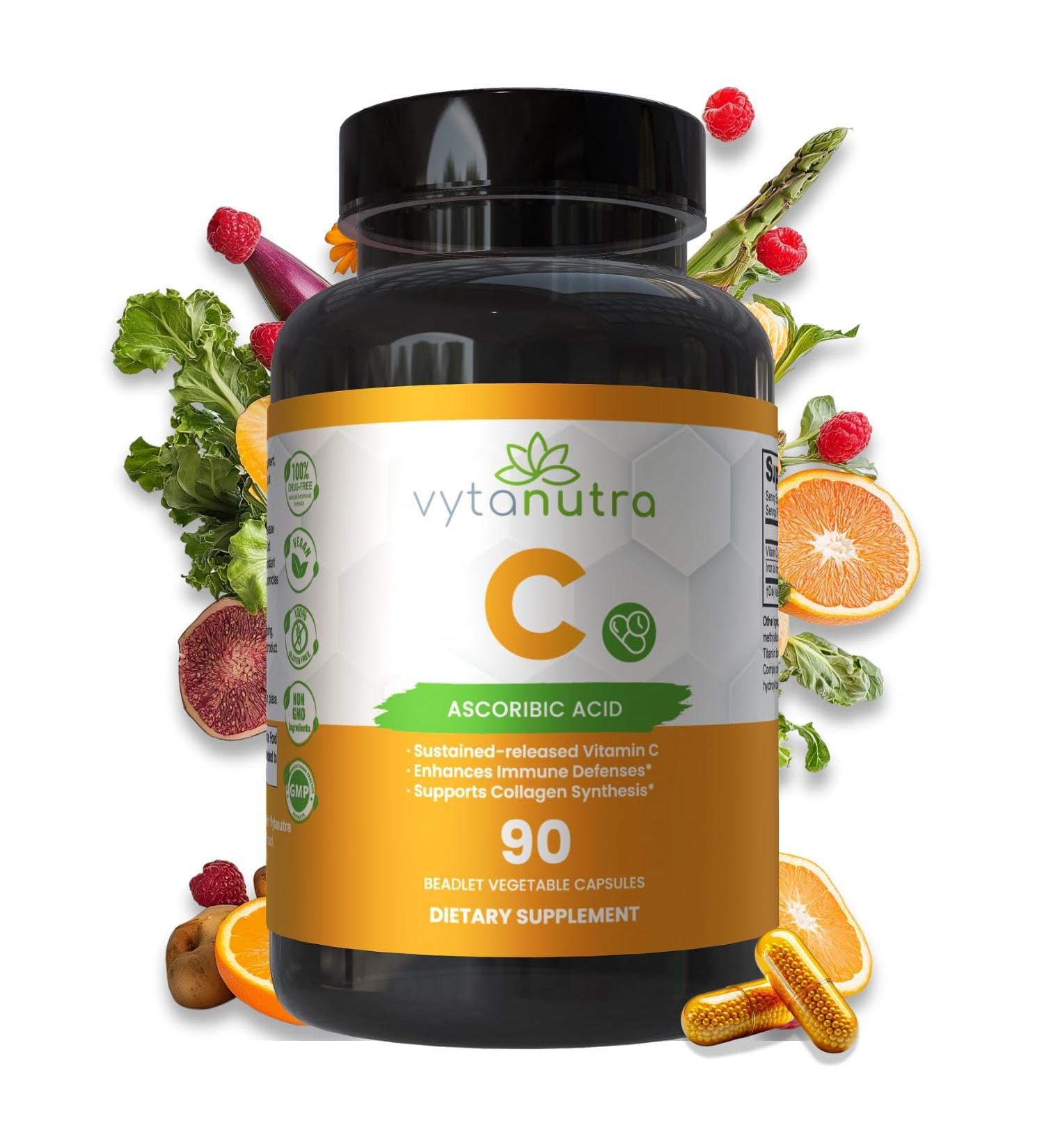Vytanutra Immune Support Vitamin C with Iron Non-GMO Vegan Gluten-Free Slow Release Beadlet Capsules 90 Count - Buy Online on GoSupps.com