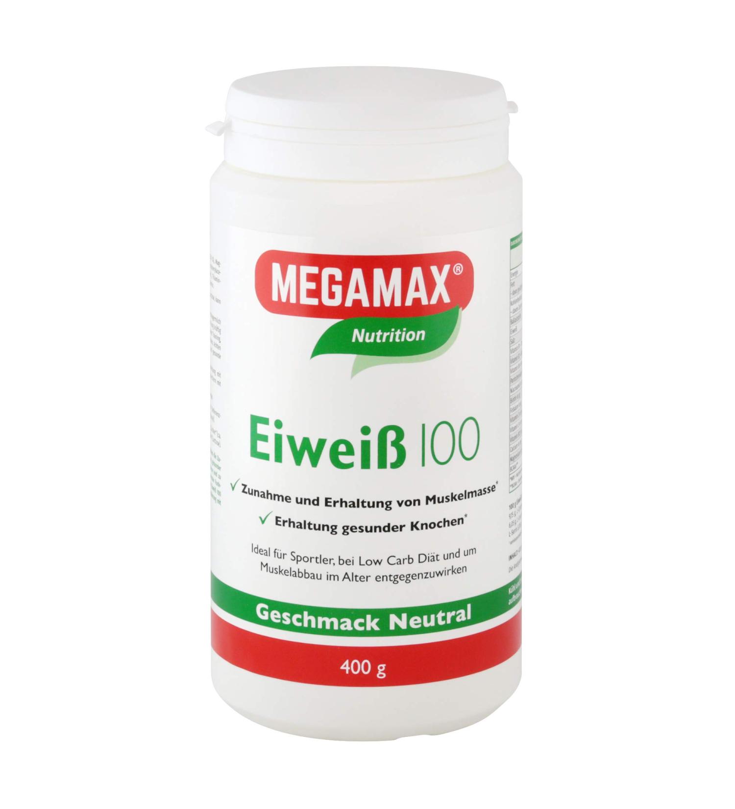 Buy Megamax Protein Neutral 400g - Whey & Milk Protein Powder for Muscle Building Low-Carb Baking & Fitness - Buy Online on GoSupps.com