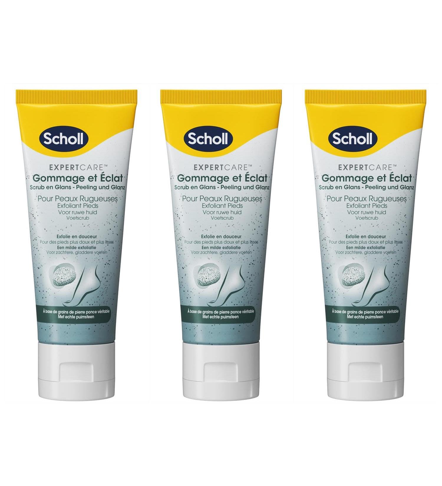 SCHOLL Lot of 3 Exfoliating and Radiance Creams with Volcanic Pumice Stone Base for Feet - 75 ml - Buy Online on GoSupps.com