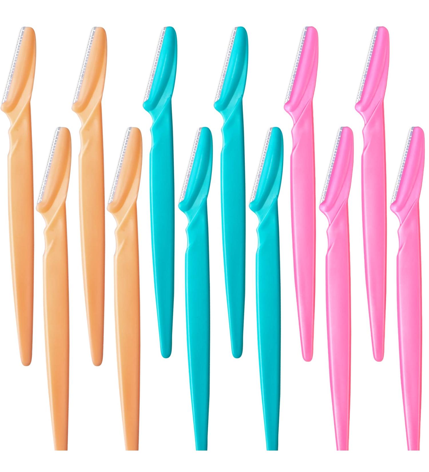 12 Pcs Women's Face Razors - Dermaplane Tool for Trimming, Shaping, and Exfoliating | Multipurpose Facial and Hair Remover Shavers with Cover - Buy Online on GoSupps.com