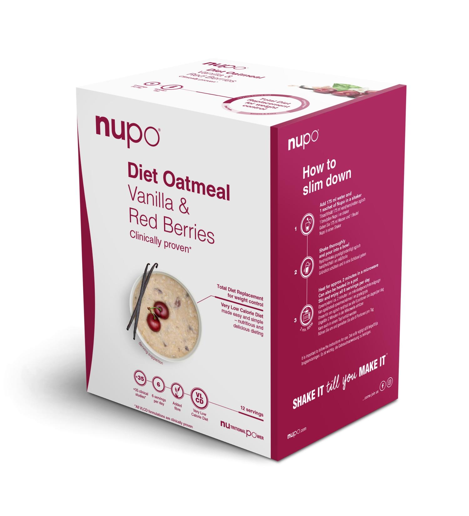 NUPO Diet Meal Replacement Extreme - Vanilla Berries - 12 Low-Calorie Portions - GMO Free - Complete Meal Replacement for Weight Loss - Buy Online on GoSupps.com