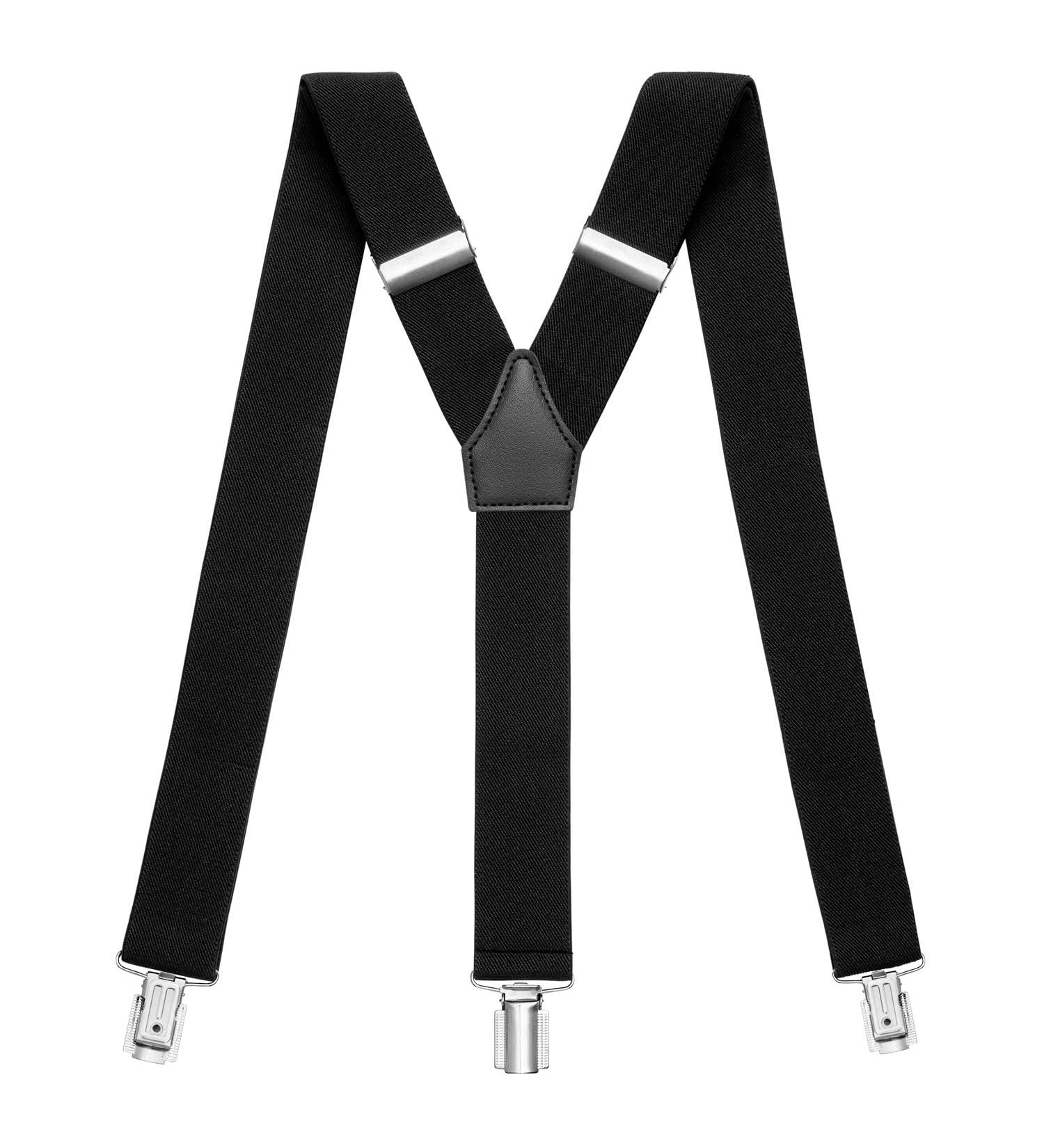 Sencillo Men's Black Y-Shape Suspenders with Strong Clips Stylish Durable & Adjustable for All Occasions - Buy Online on GoSupps.com