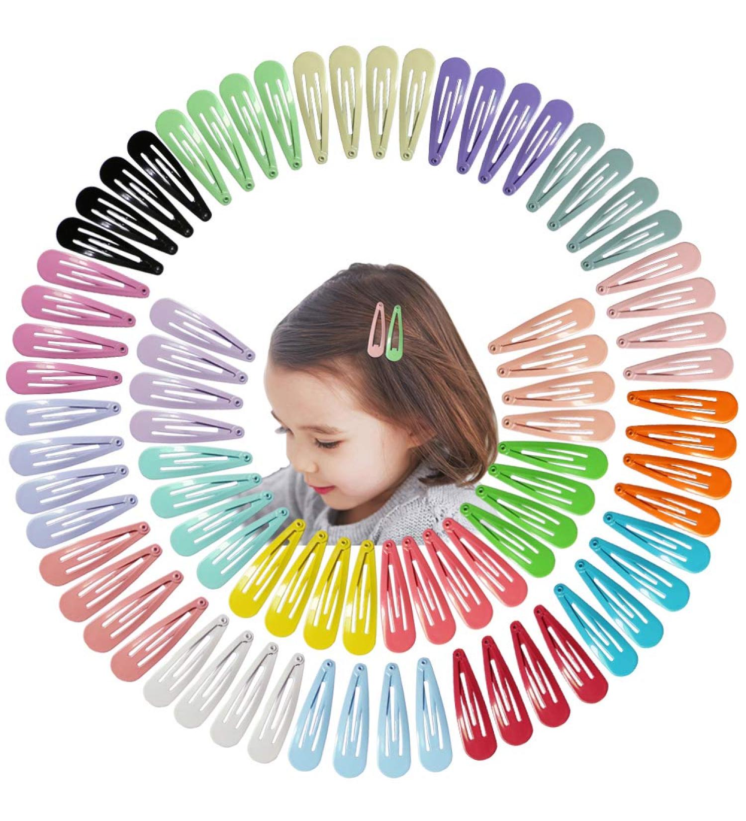 JIARON 80PCS 2 Inch Non-Slip Metal Hair Clips for Girls, Kids, Baby, Women - 20 Colors - Buy Online on GoSupps.com