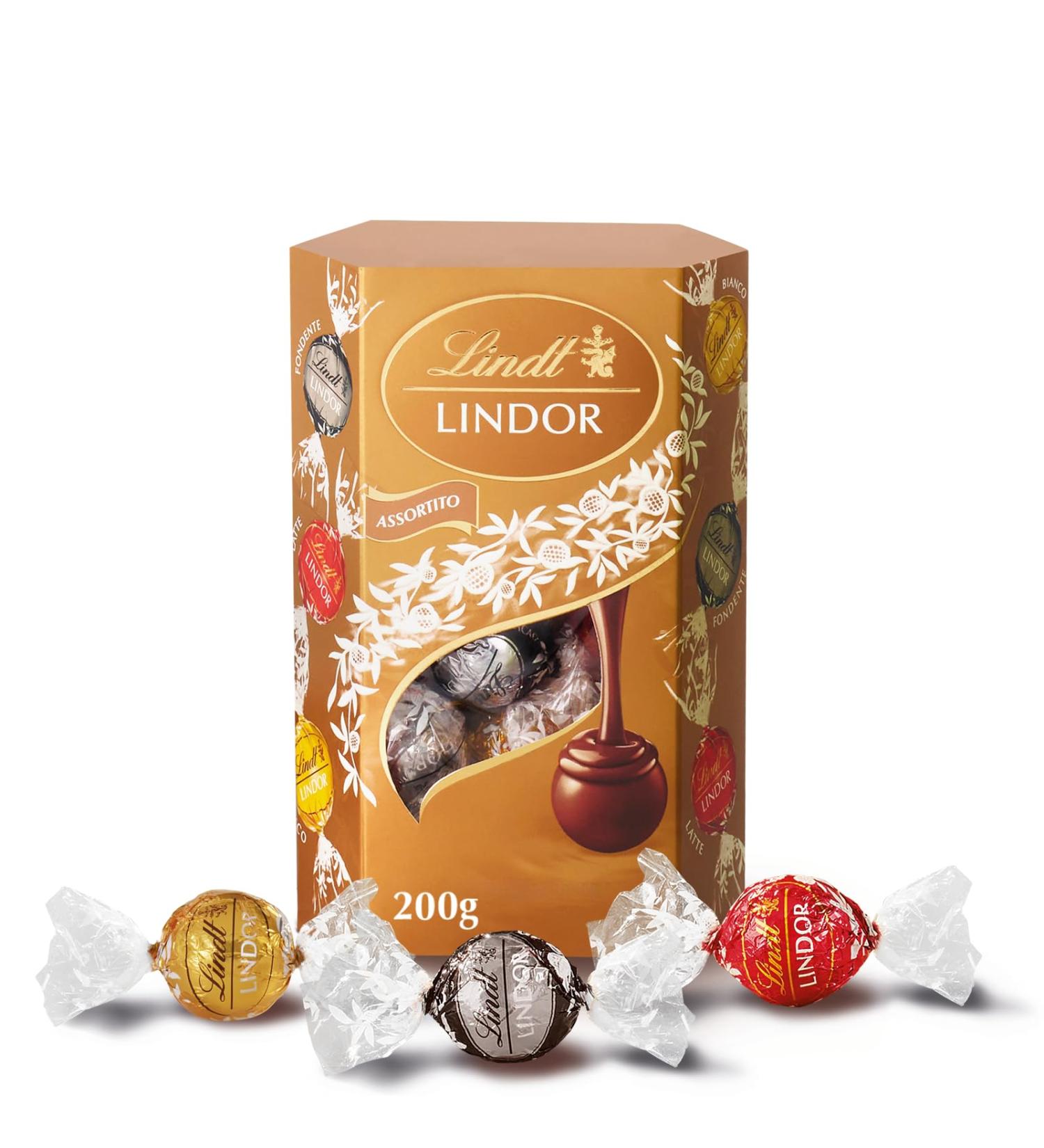  Lindt Lindt Lindor includes dark chocolate (70% cocoa) milk chocolate white chocolate delicious chocolates with a creamy chocolate center 200g approximately 16 chocolates - Buy Online on GoSupps.com