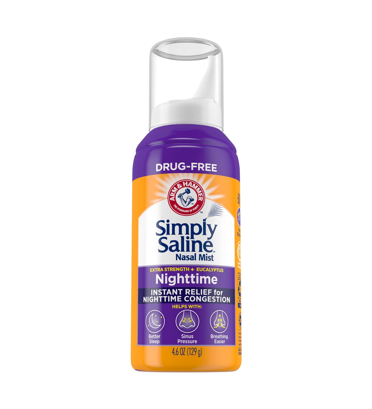 Simply Saline Night Nasal Mist 4.25oz - Fast-Acting Nasal Relief - Buy Online on GoSupps.com