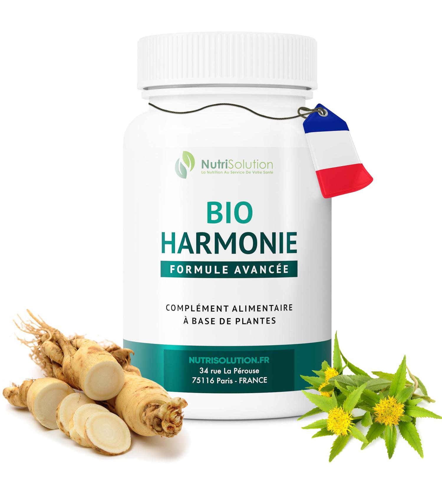Nutrisolution I BioHarmonie I 60 High Absorption Capsules I Dietary Supplement I Regulate Glucocorticoids I 16 Completely Natural Ingredients I Prevent Fat Storage I Made in France - Buy Online on GoSupps.com