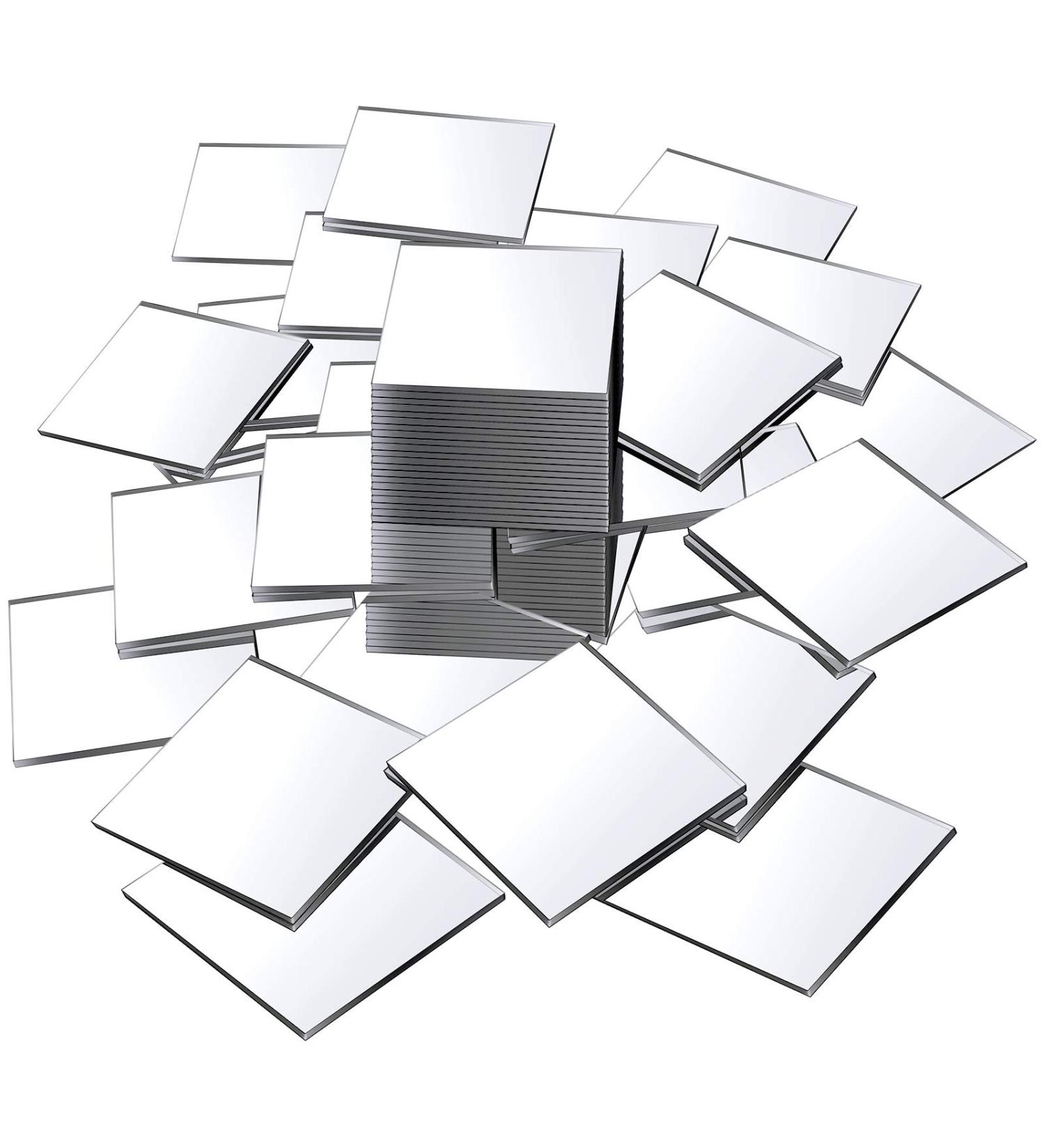 50-Piece Mini Square Mirror Adhesive Tiles for Crafts & DIY Projects - 1x1 Inch Small Craft Mirrors for Home Decor - Buy Online on GoSupps.com