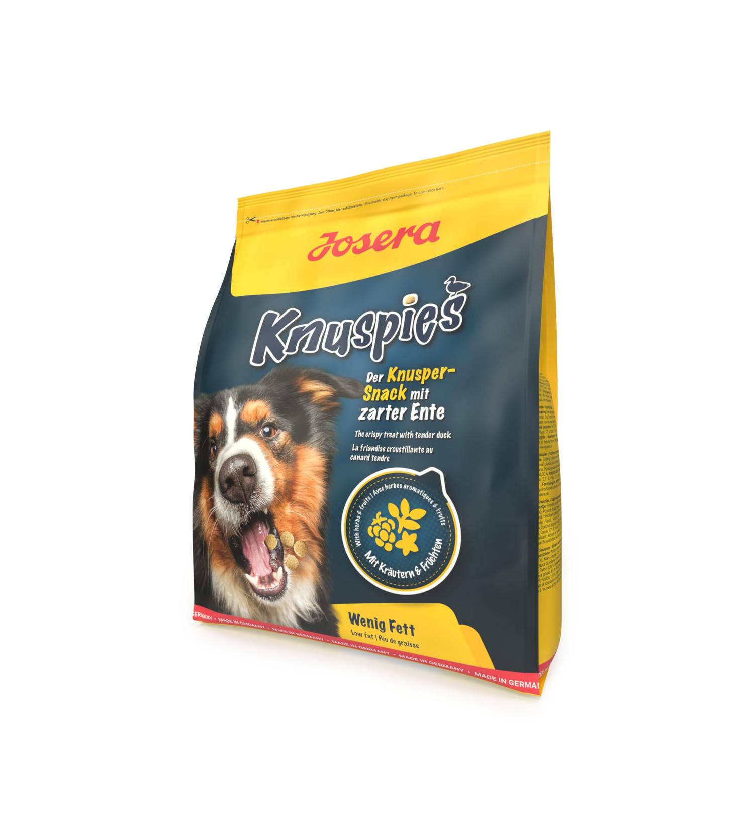 JOSERA Knuspies with duck 10 kg | Delicious dog treat | Low fat | 10 kg bag - Buy Online on GoSupps.com
