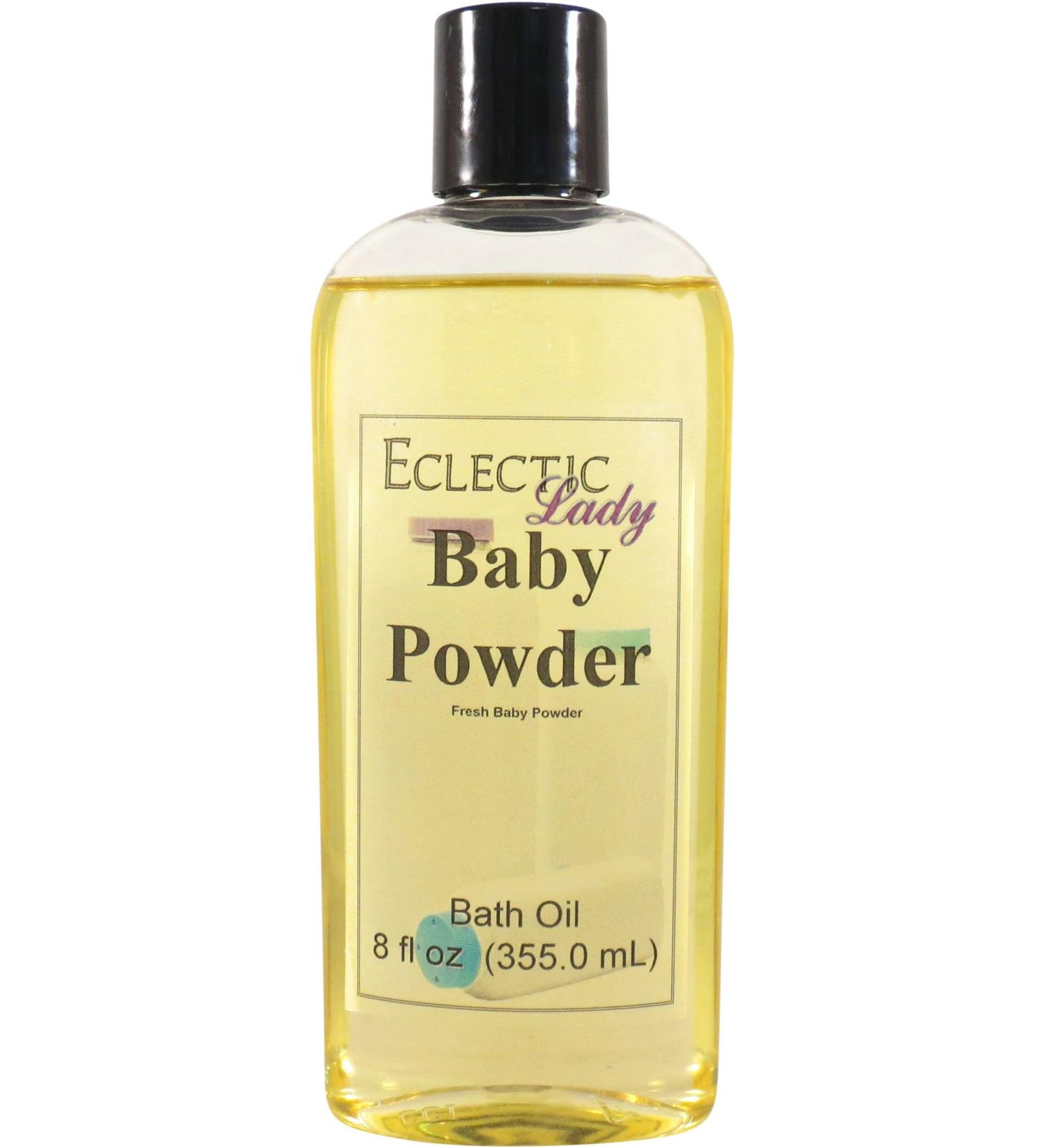 Baby Powder Bath Oil by Eclectic Lady | Scented & Moisturizing Bath Oil for Sensitive Skin | Relaxing Fragrance Body Oil (8 oz) - Nourishing Daily Shower Oil - Buy Online on GoSupps.com