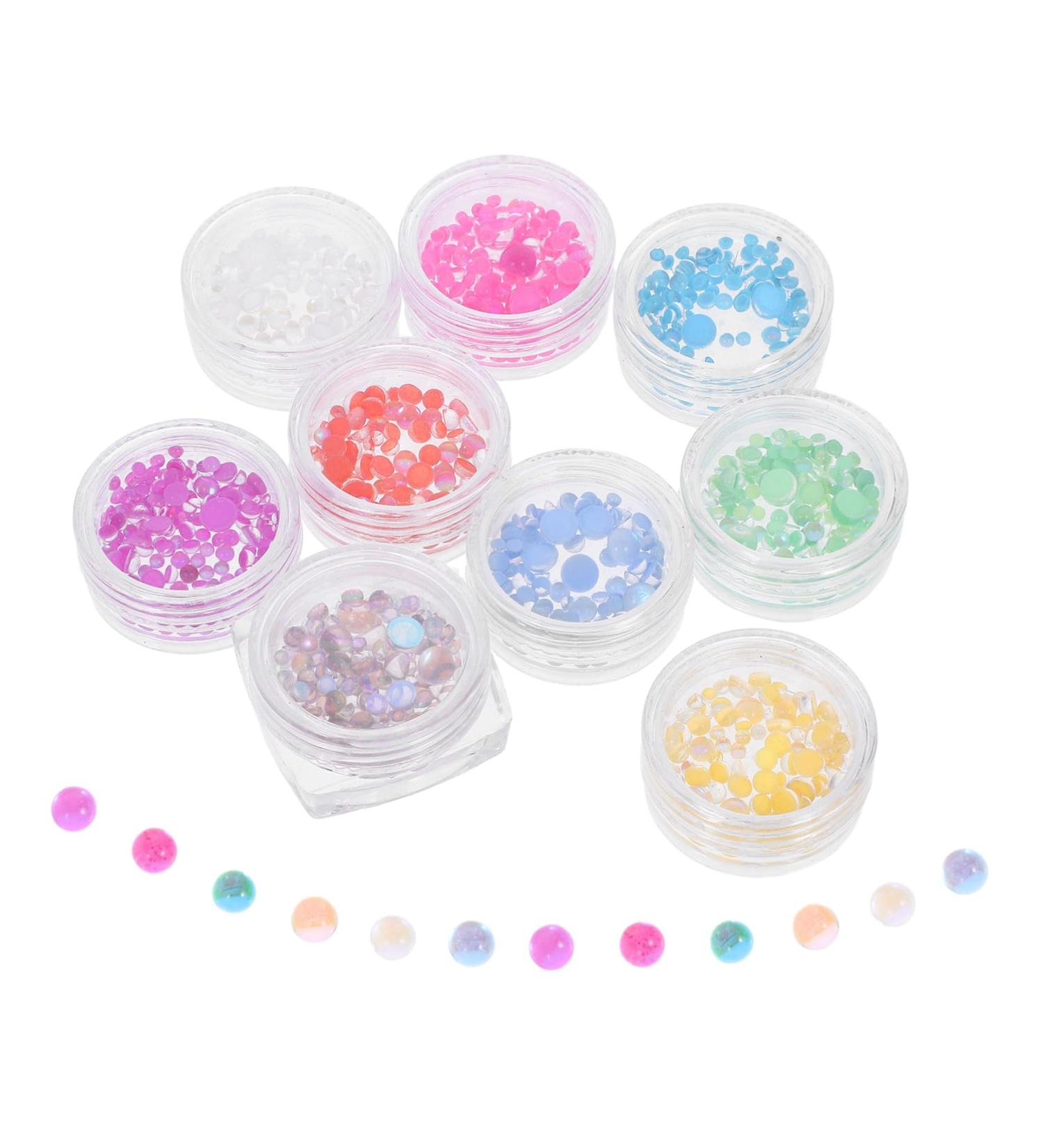 POPETPOP 9 Boxes Nail Decoration Glass Jewlery Jewelry Acrylic Nail Gems Tiny Beads Nail Beads for Acrylic Nails Gems for Nails Nail Art Beads Crystal Beads Candy - Buy Online on GoSupps.com
